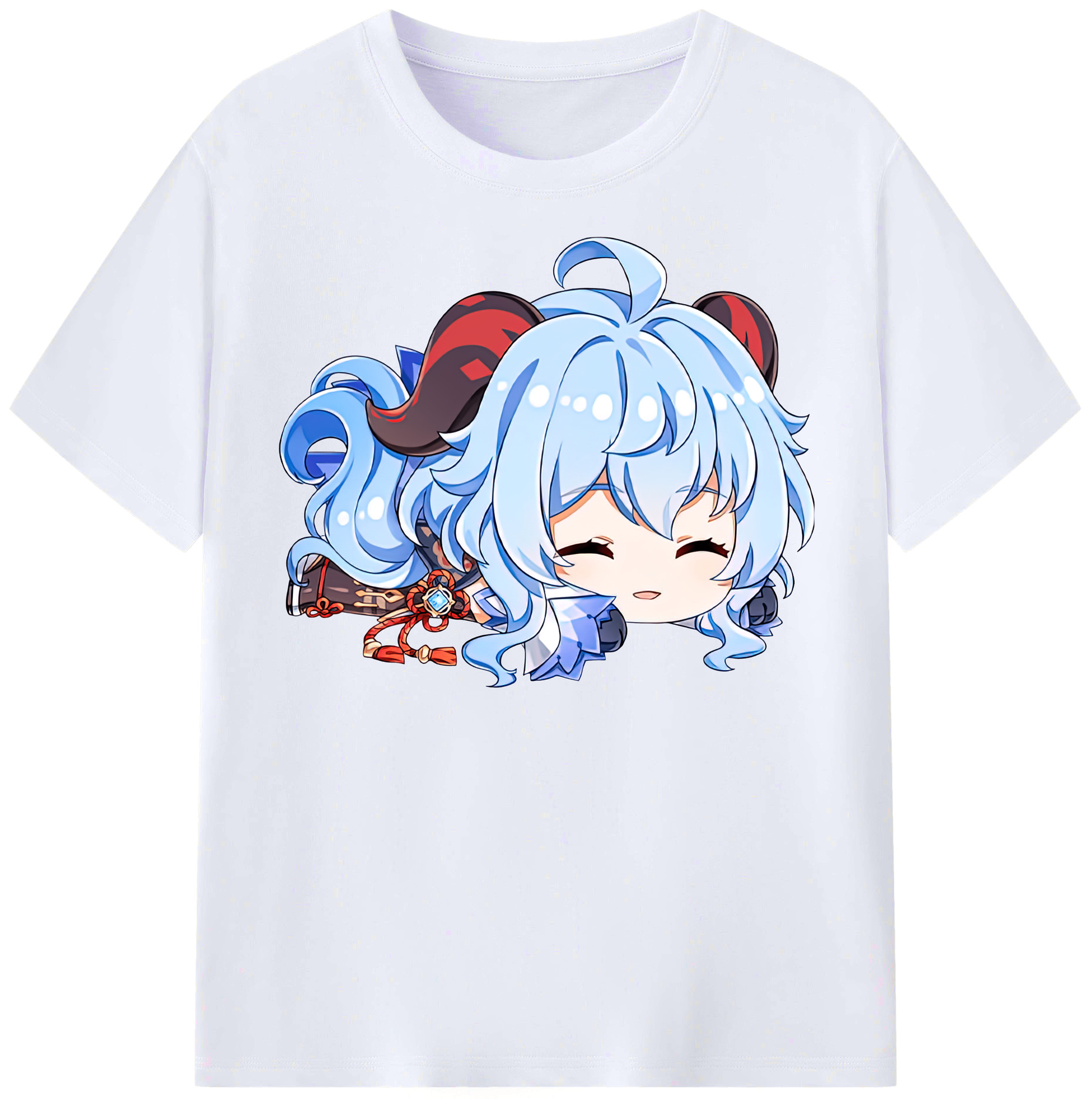 げんし神 甘雨 かんう genshin Ganyu レディースカジュアルプリントTシャツ（綿100％）