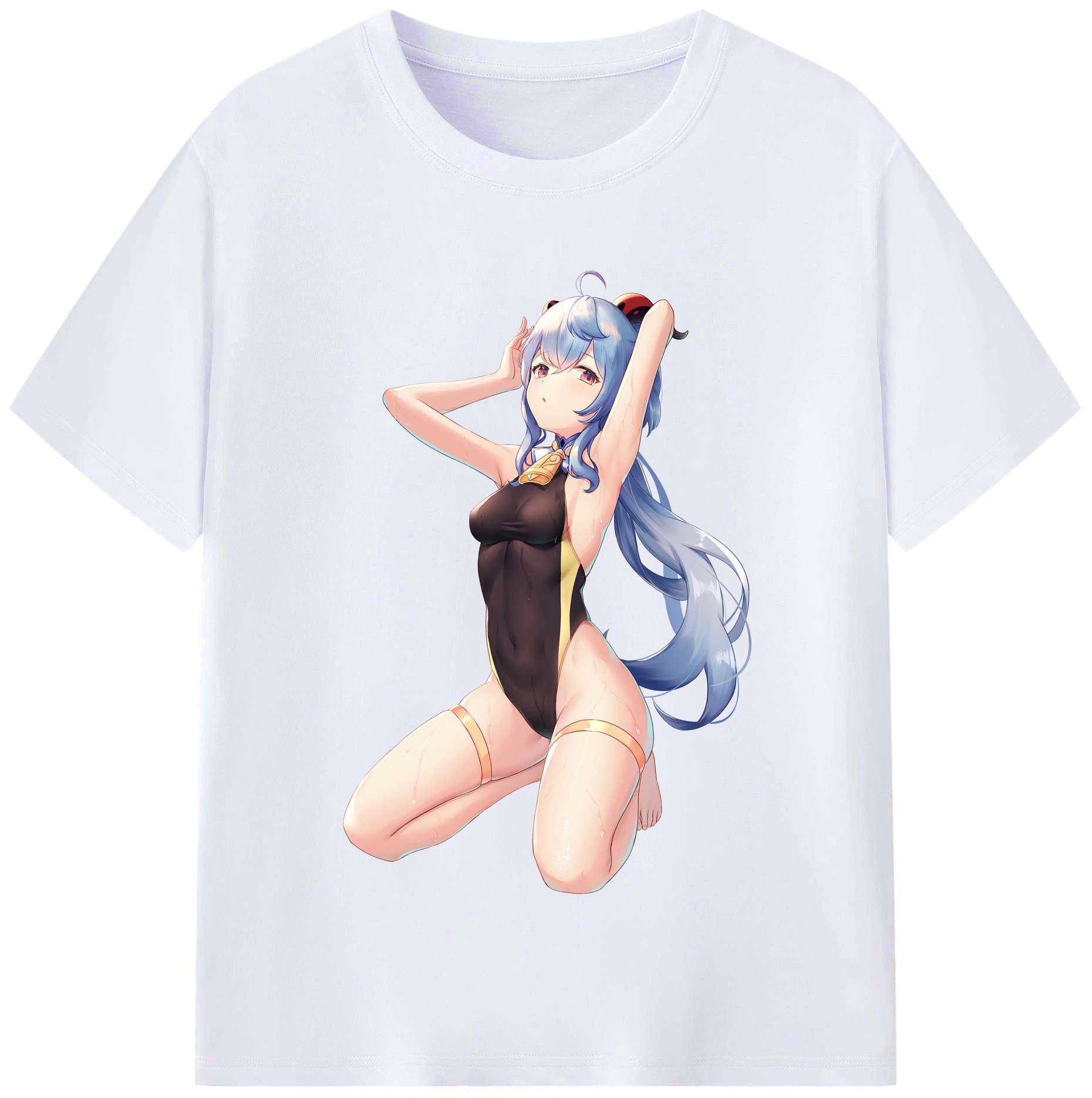 げんし神 甘雨 かんう genshin Ganyu レディースカジュアルプリントTシャツ（綿100％）
