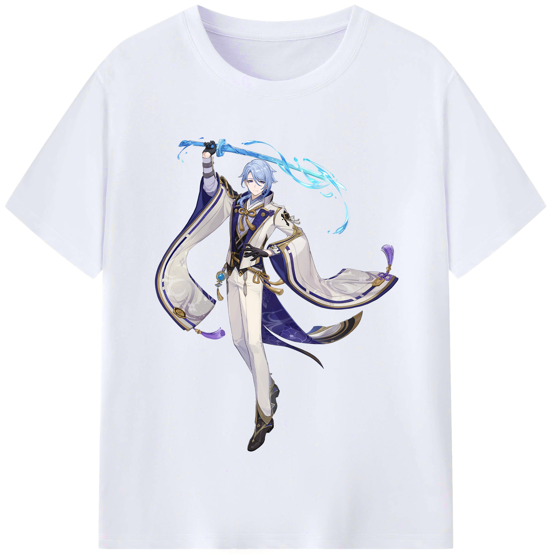 げんし神 神里綾人 かみさとあやと genshin Kamisato Ayato レディースカジュアルプリントTシャツ（綿100％）