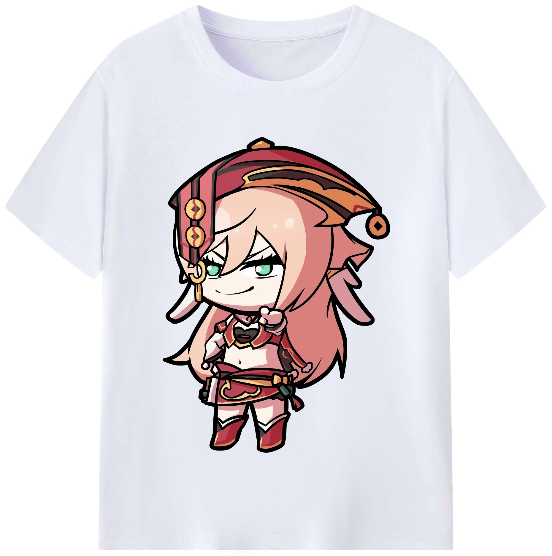 げんし神 ヤンフェイ genshin Yanfei レディースカジュアルプリントTシャツ（綿100％）