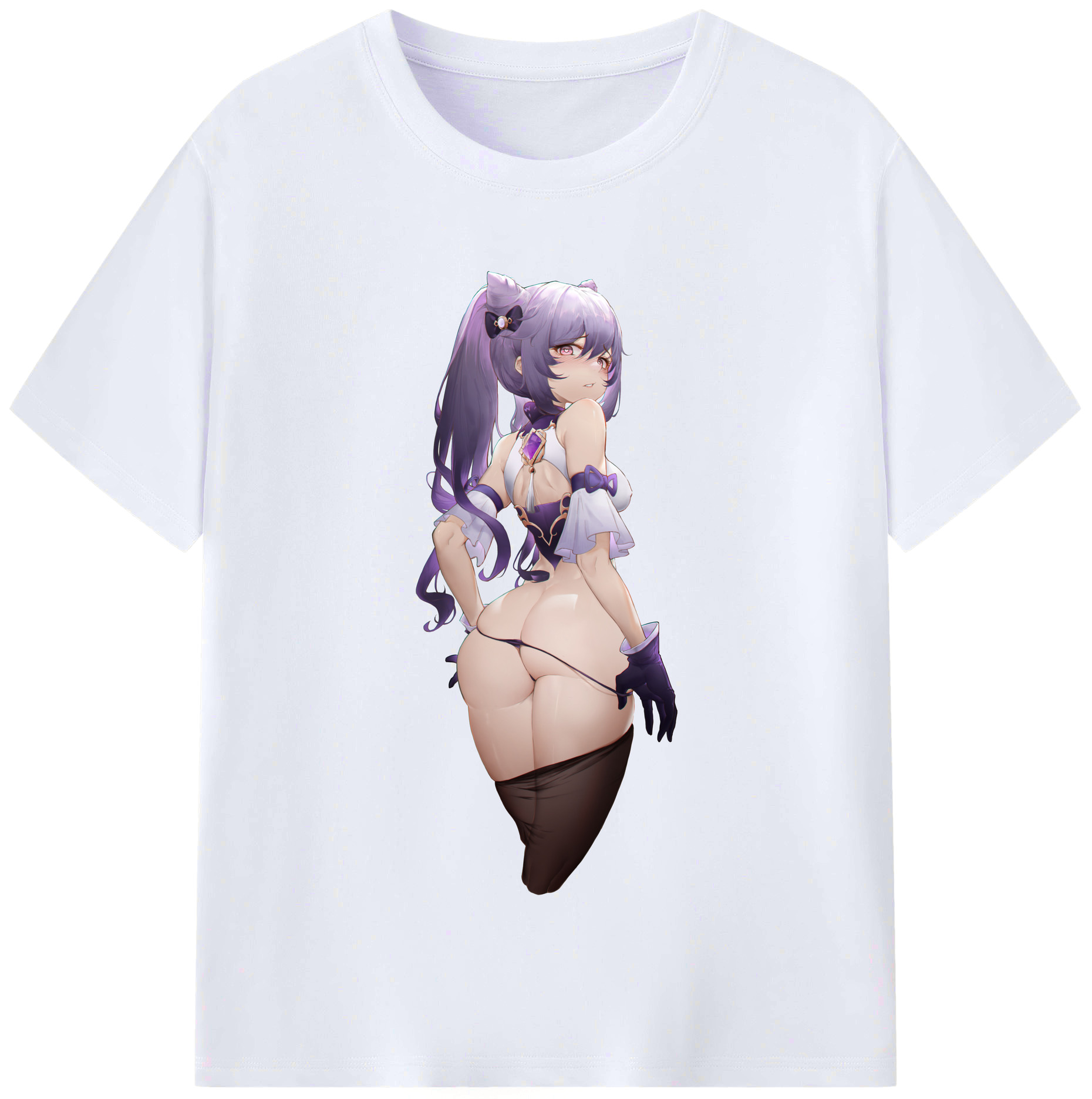 げんし神 刻晴 こくせい genshin Kokusei レディースカジュアルプリントTシャツ（綿100％）