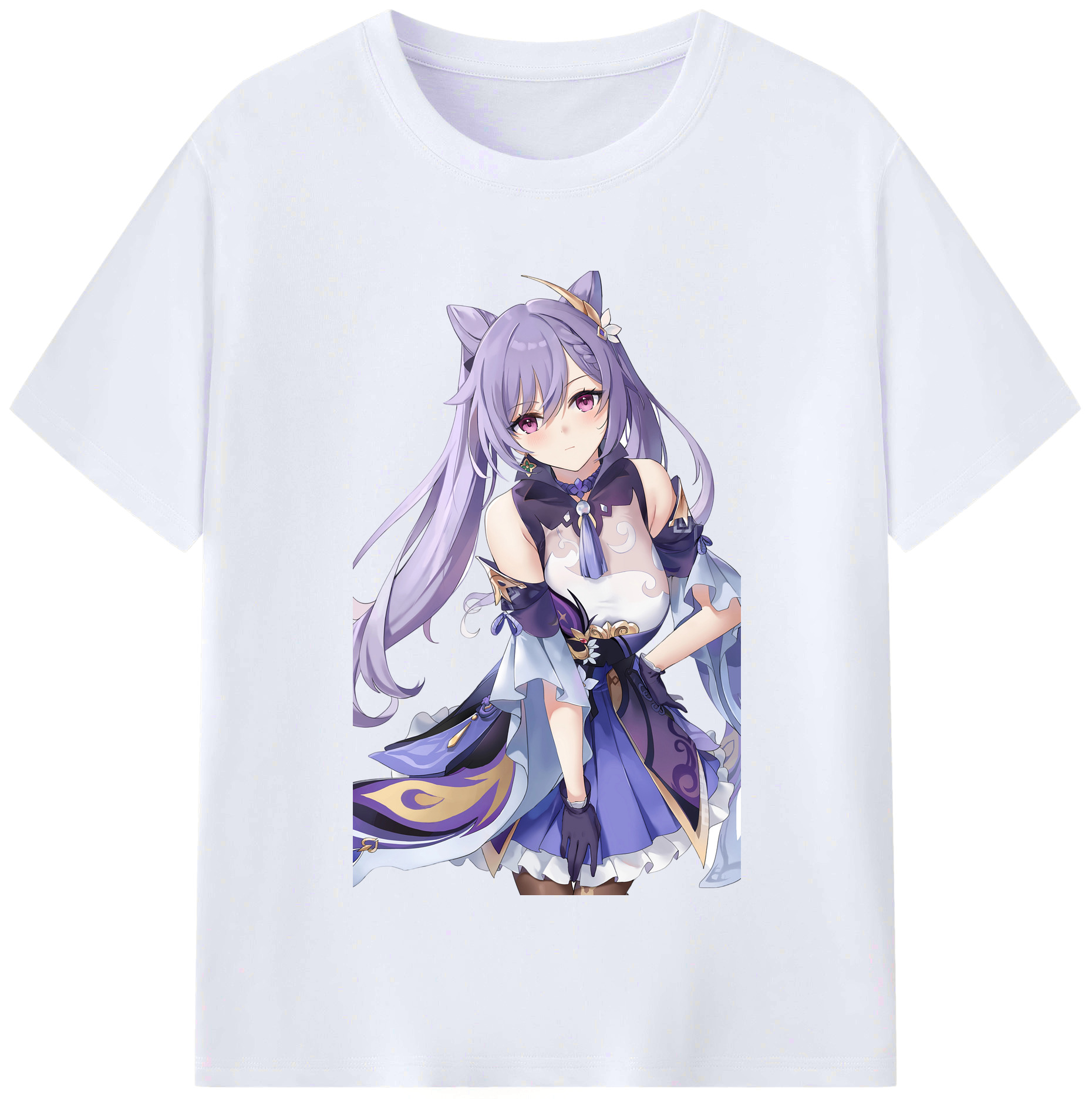 げんし神 刻晴 こくせい genshin Kokusei レディースカジュアルプリントTシャツ（綿100％）