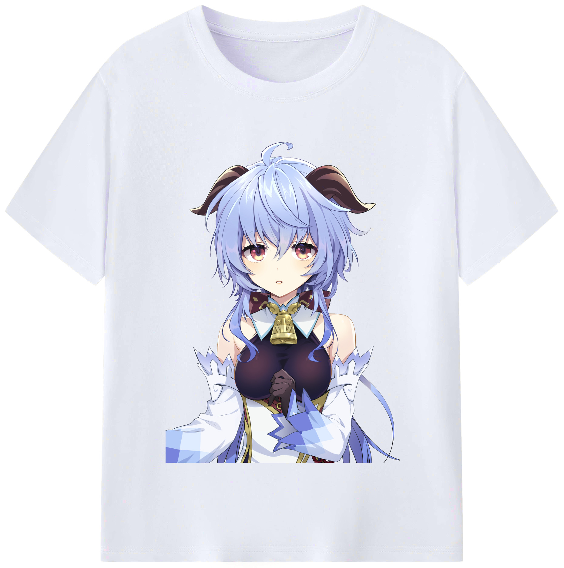 げんし神 甘雨 かんう genshin Ganyu レディースカジュアルプリントTシャツ（綿100％）
