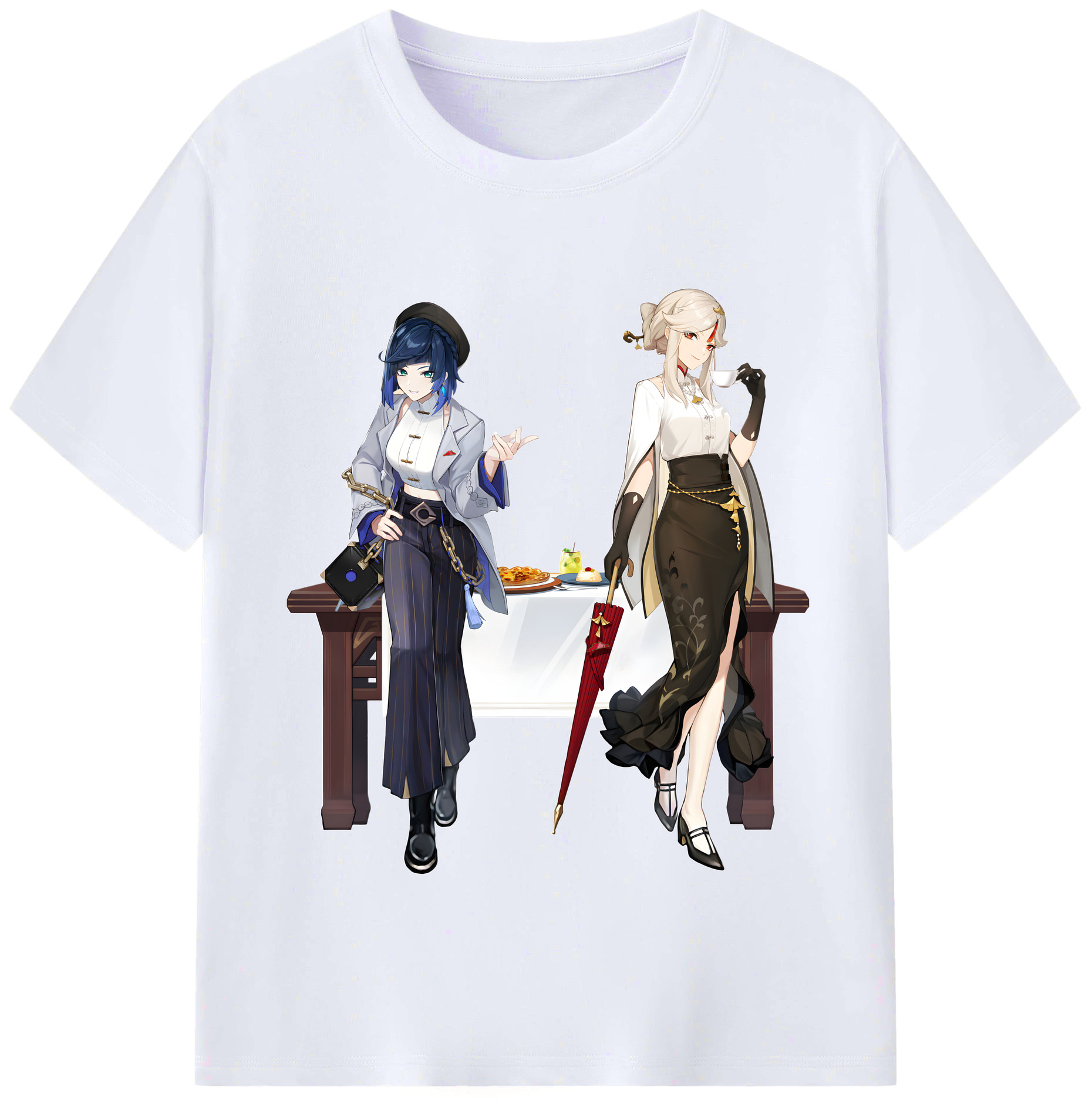げんし神 夜兰 やらん genshin Yaran レディースカジュアルプリントTシャツ（綿100％）