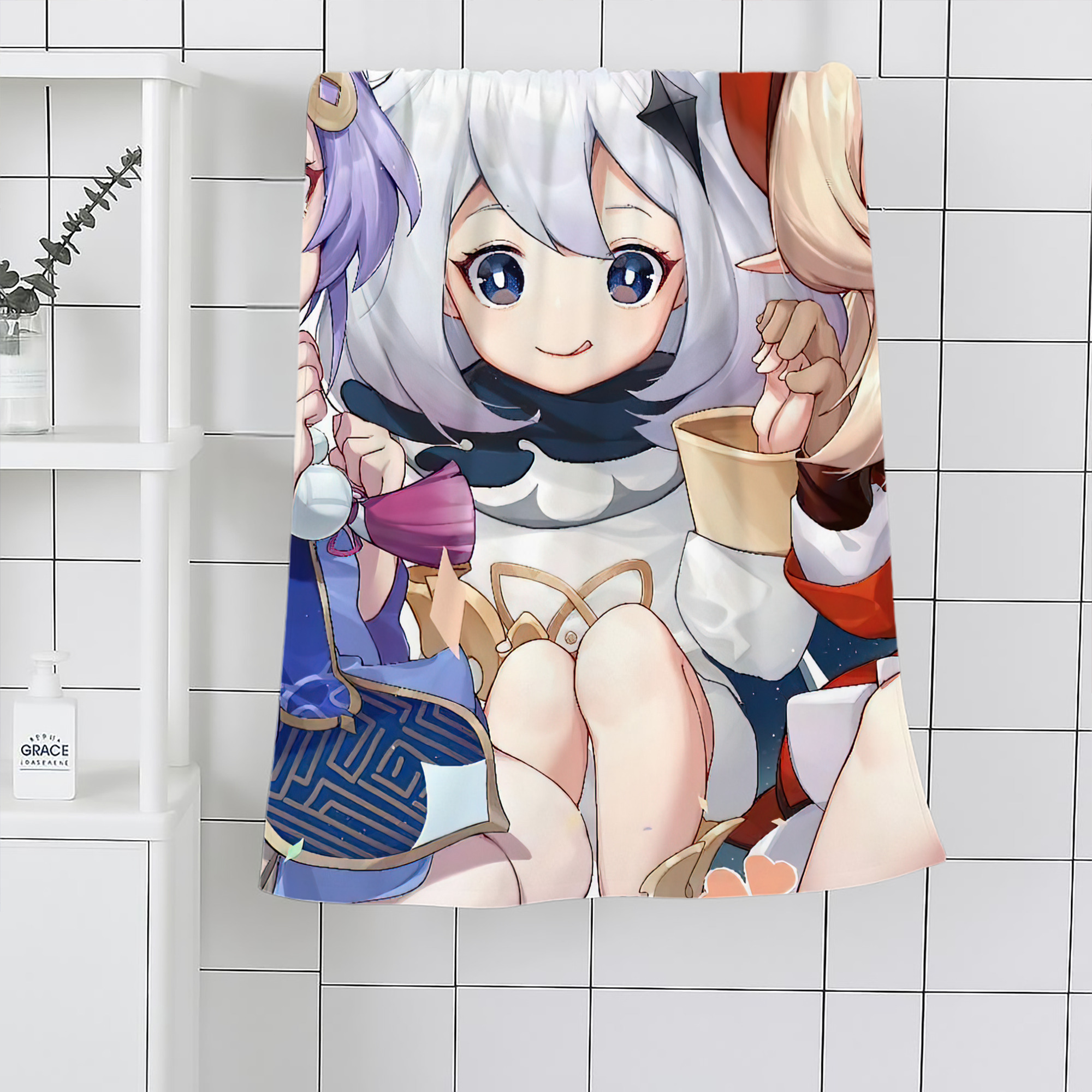 げんし神 genshin 大判バスタオル 70×140cm 吸水速乾 柔らかい肌触り