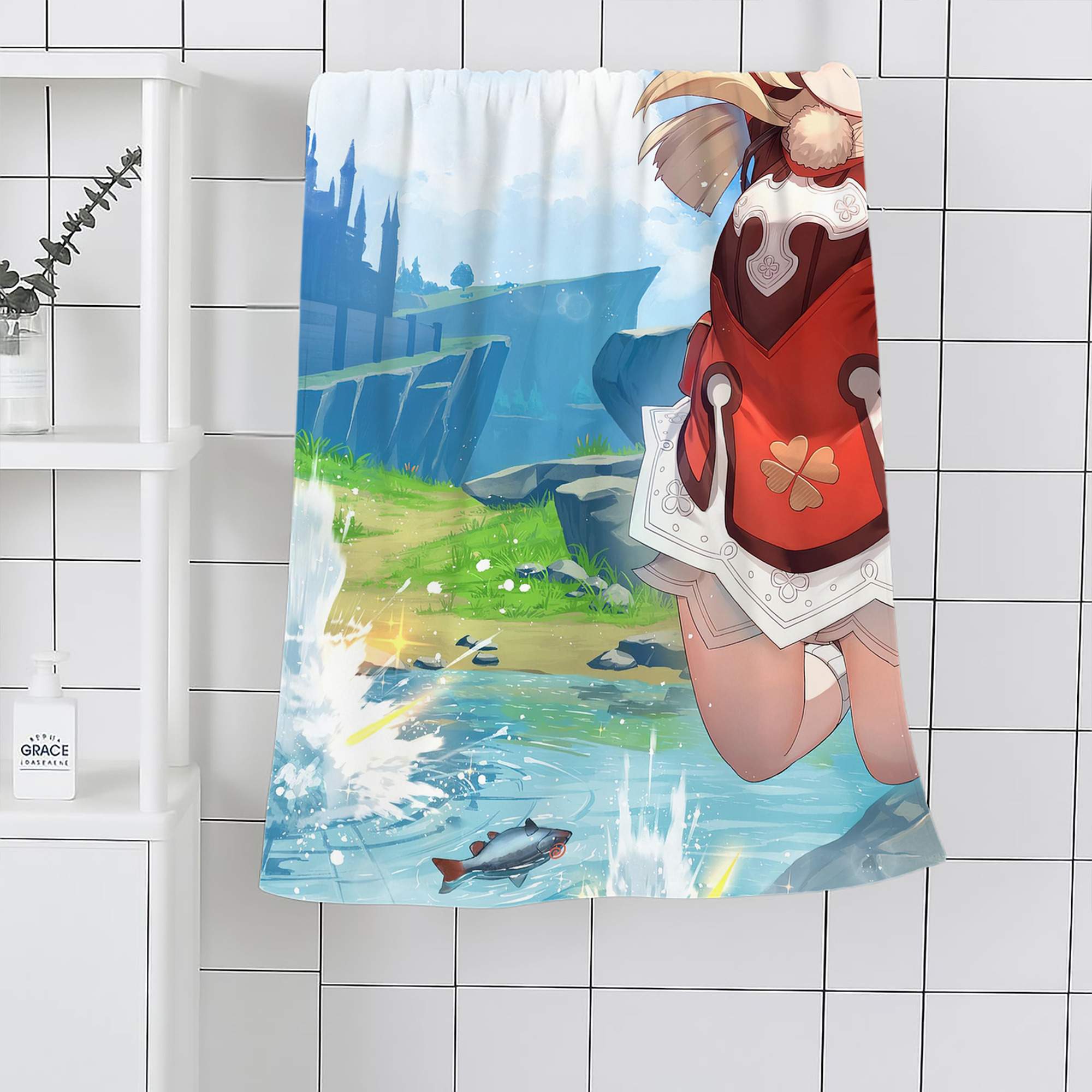 げんし神 genshin 大判バスタオル 70×140cm 吸水速乾 柔らかい肌触り