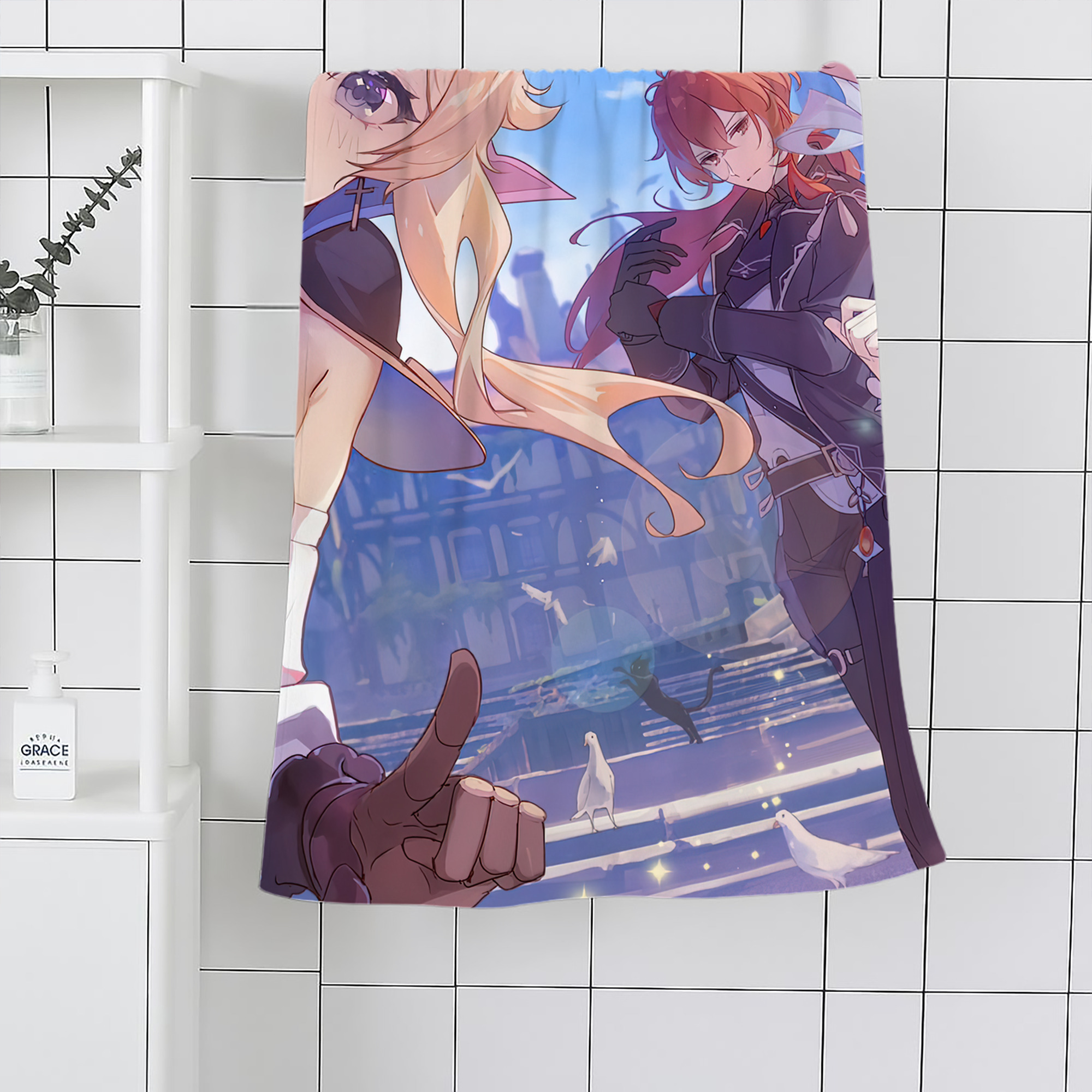 げんし神 genshin 大判バスタオル 70×140cm 吸水速乾 柔らかい肌触り