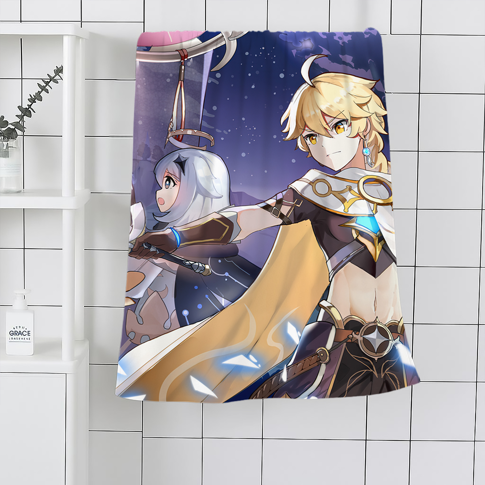 げんし神 genshin 大判バスタオル 70×140cm 吸水速乾 柔らかい肌触り