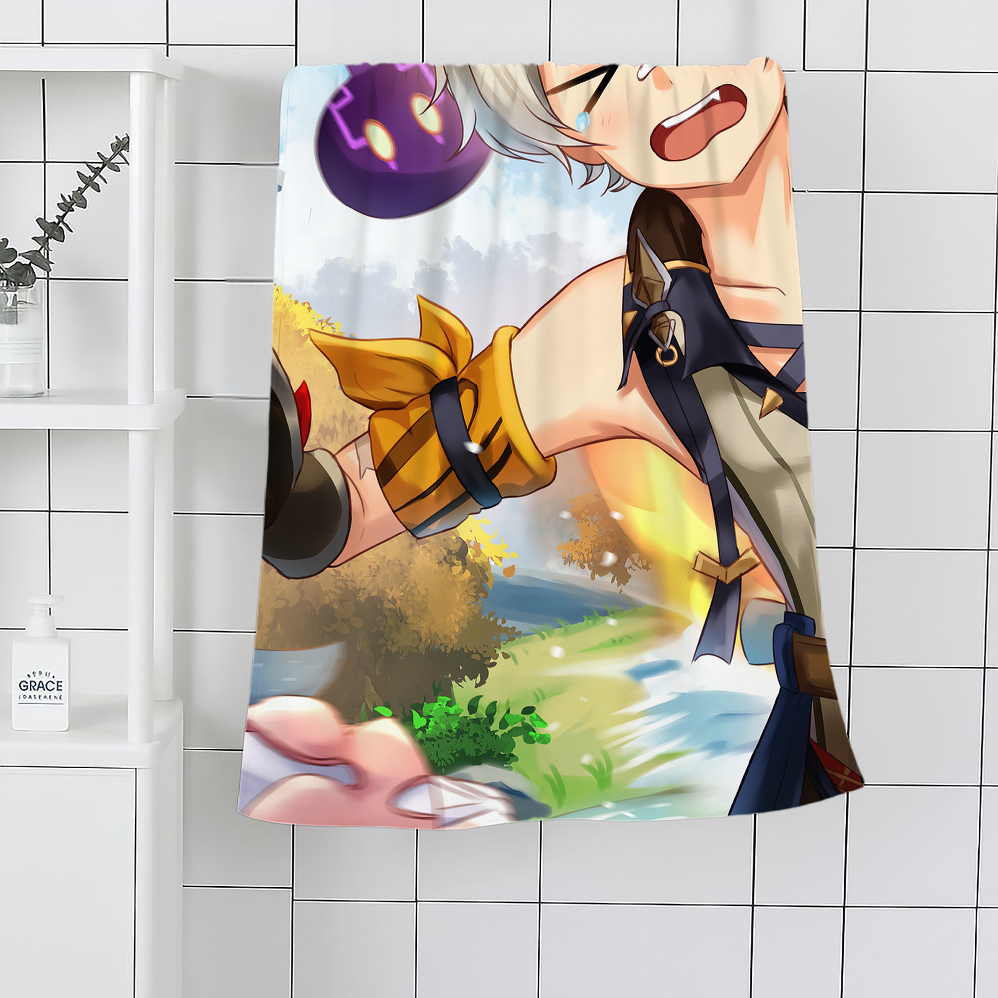 げんし神 genshin 大判バスタオル 70×140cm 吸水速乾 柔らかい肌触り