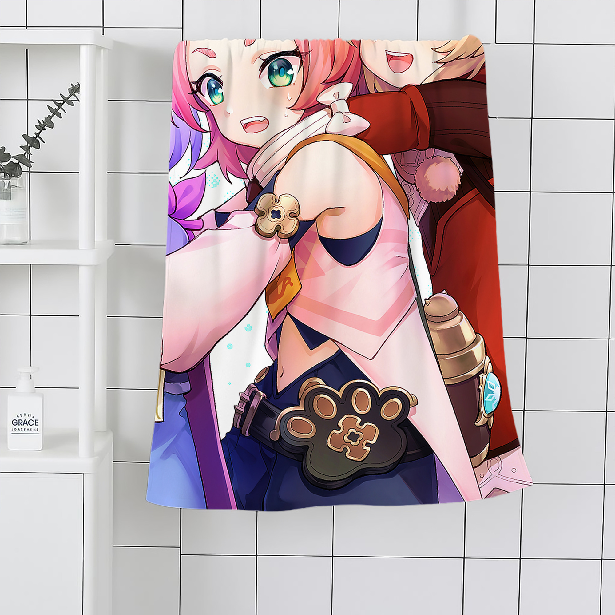 げんし神 genshin 大判バスタオル 70×140cm 吸水速乾 柔らかい肌触り