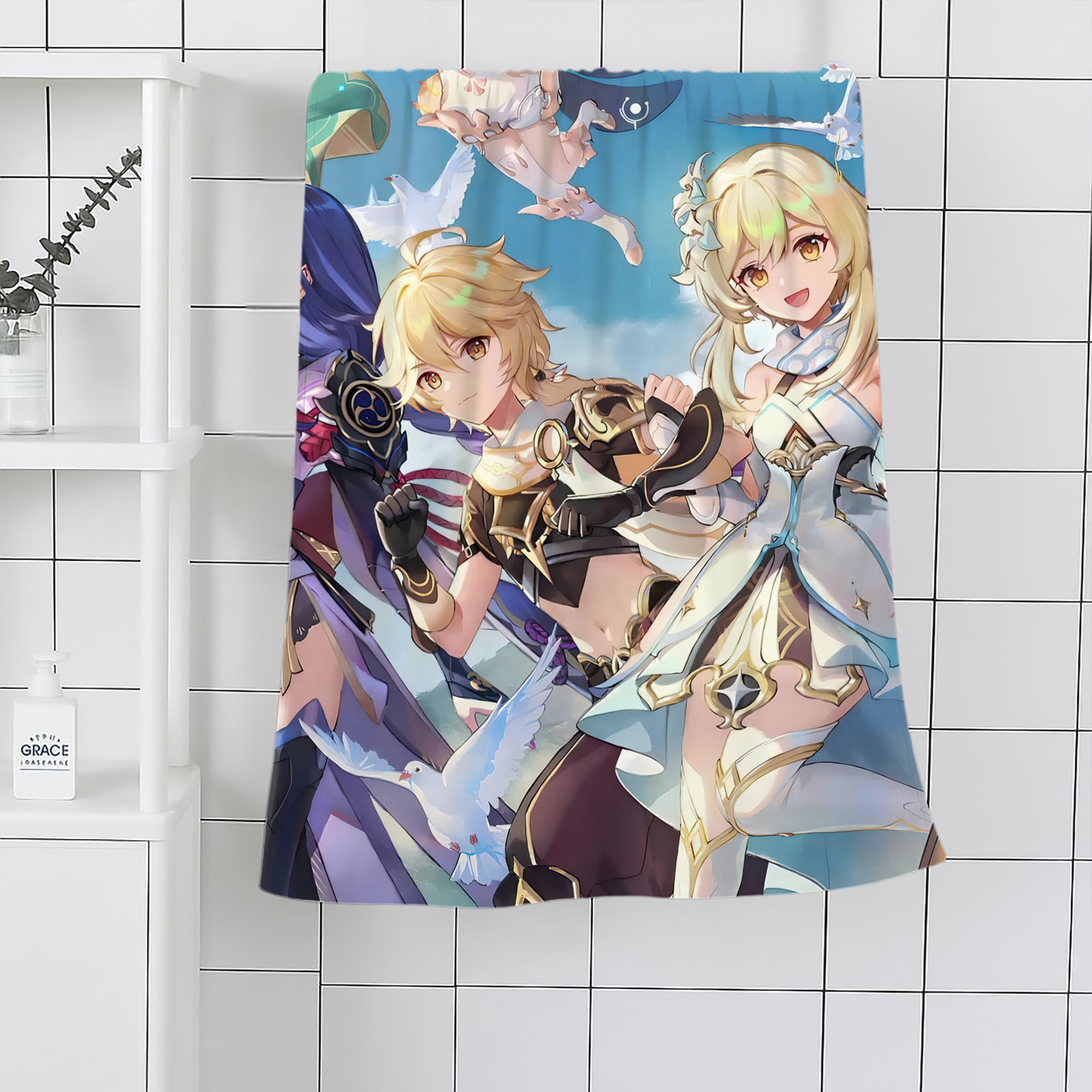 げんし神 genshin 大判バスタオル 70×140cm 吸水速乾 柔らかい肌触り