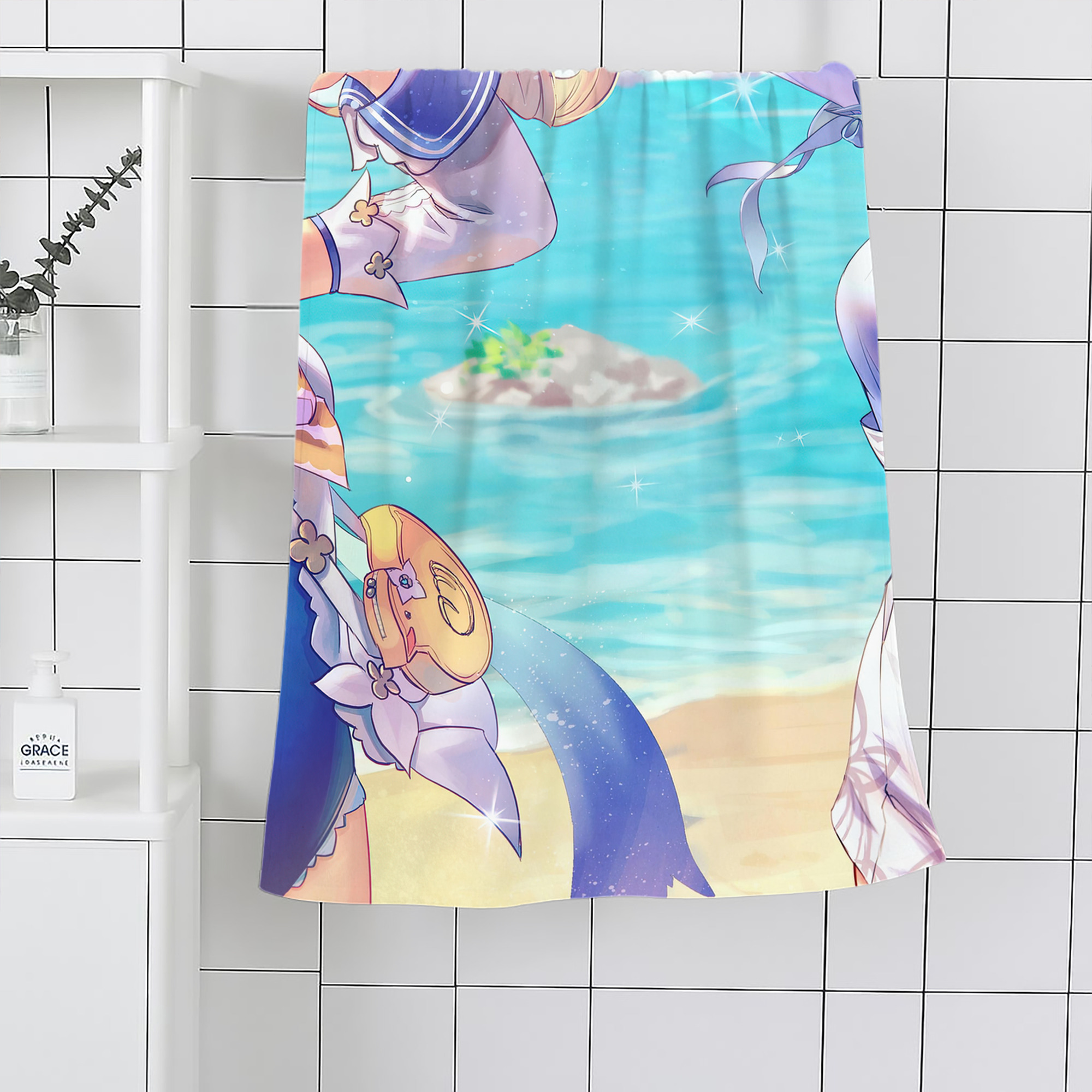 げんし神 genshin 大判バスタオル 70×140cm 吸水速乾 柔らかい肌触り