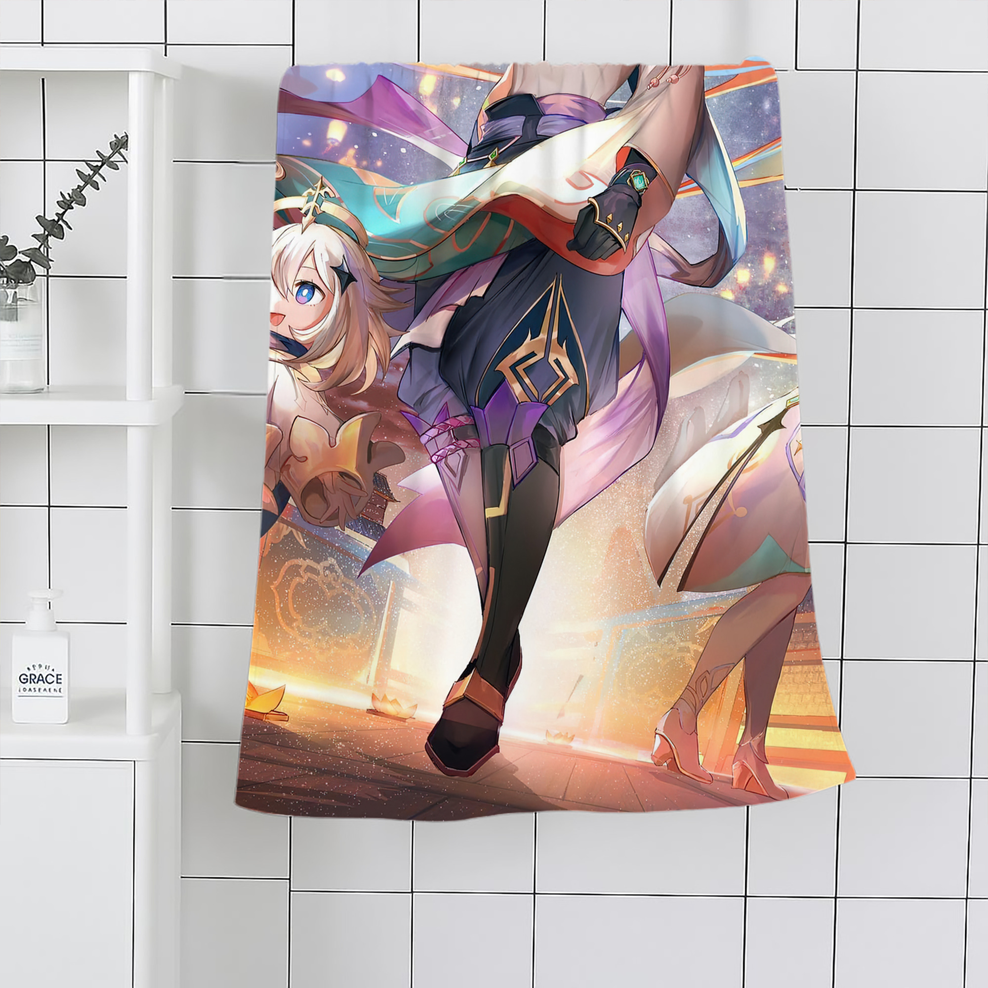 げんし神 genshin 大判バスタオル 70×140cm 吸水速乾 柔らかい肌触り