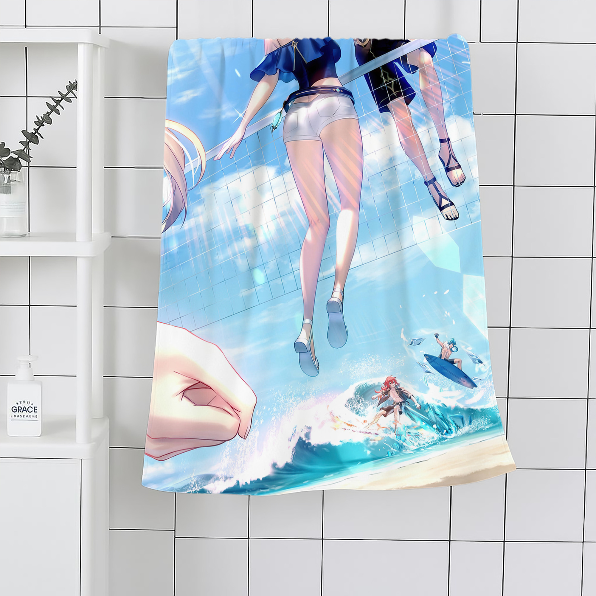 げんし神 genshin 大判バスタオル 70×140cm 吸水速乾 柔らかい肌触り