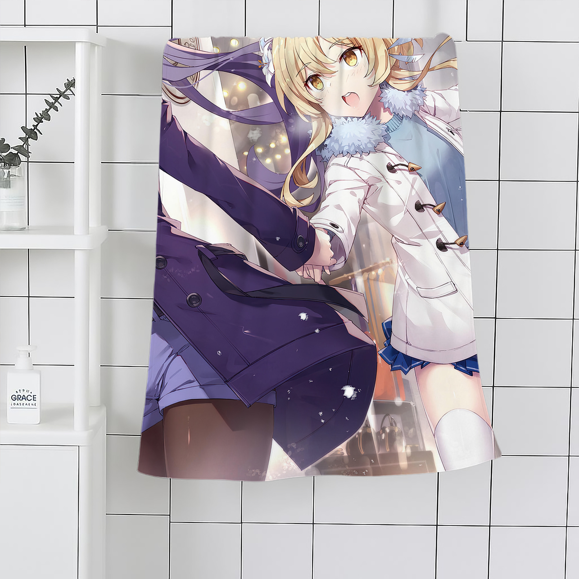 げんし神 genshin 大判バスタオル 70×140cm 吸水速乾 柔らかい肌触り