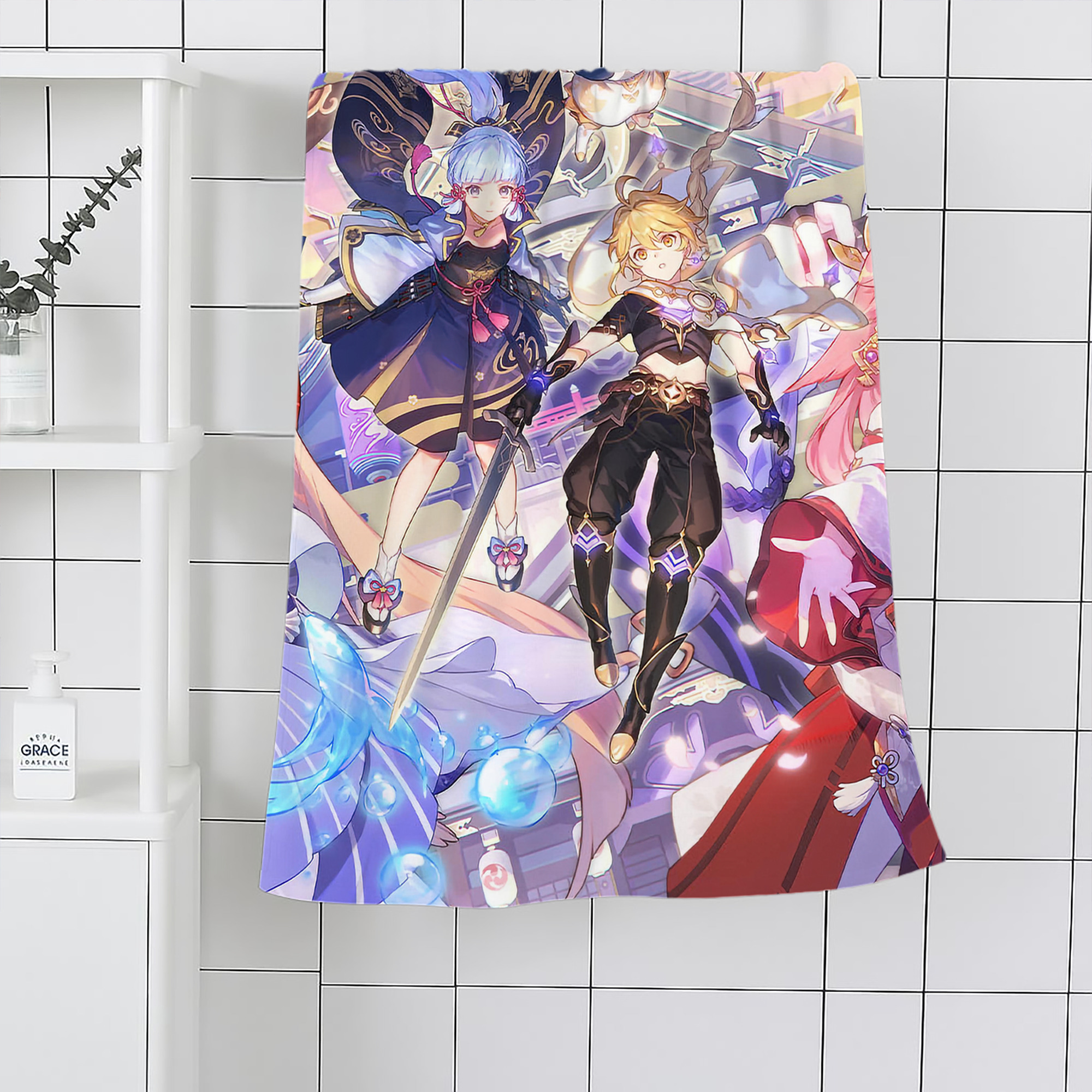 げんし神 genshin 大判バスタオル 70×140cm 吸水速乾 柔らかい肌触り