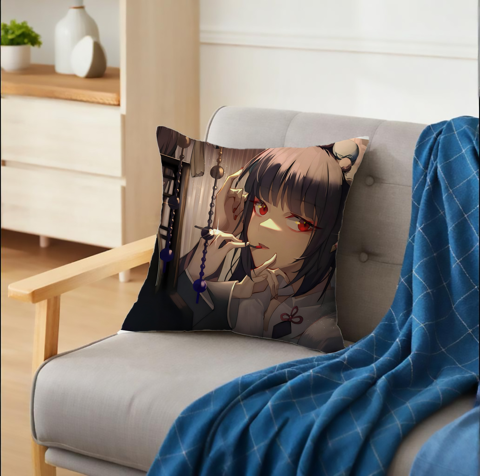 げんし神 genshin クッションカバー＆本体セット（ポリエステル素材）