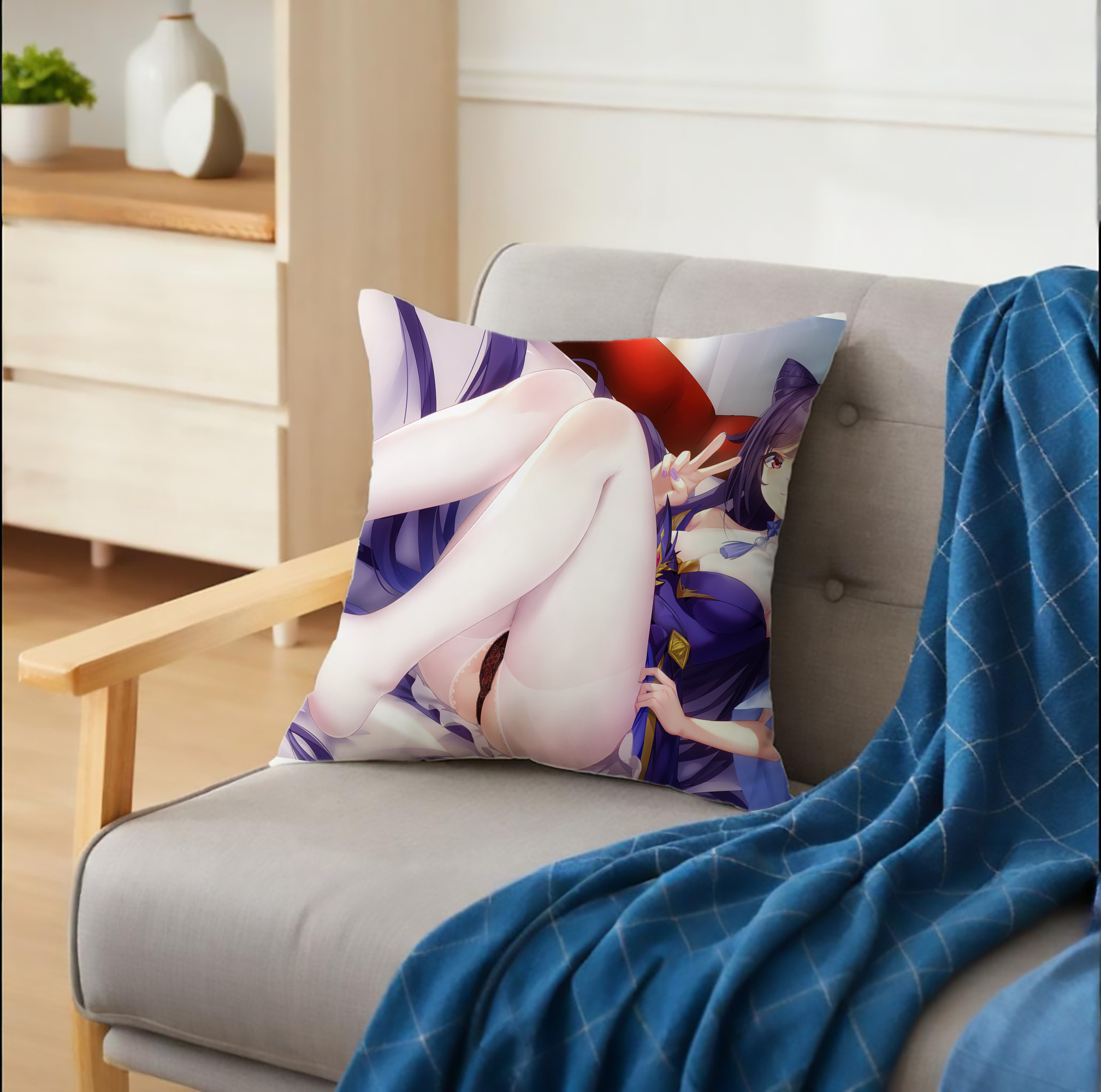 げんし神 genshin クッションカバー＆本体セット（ポリエステル素材）