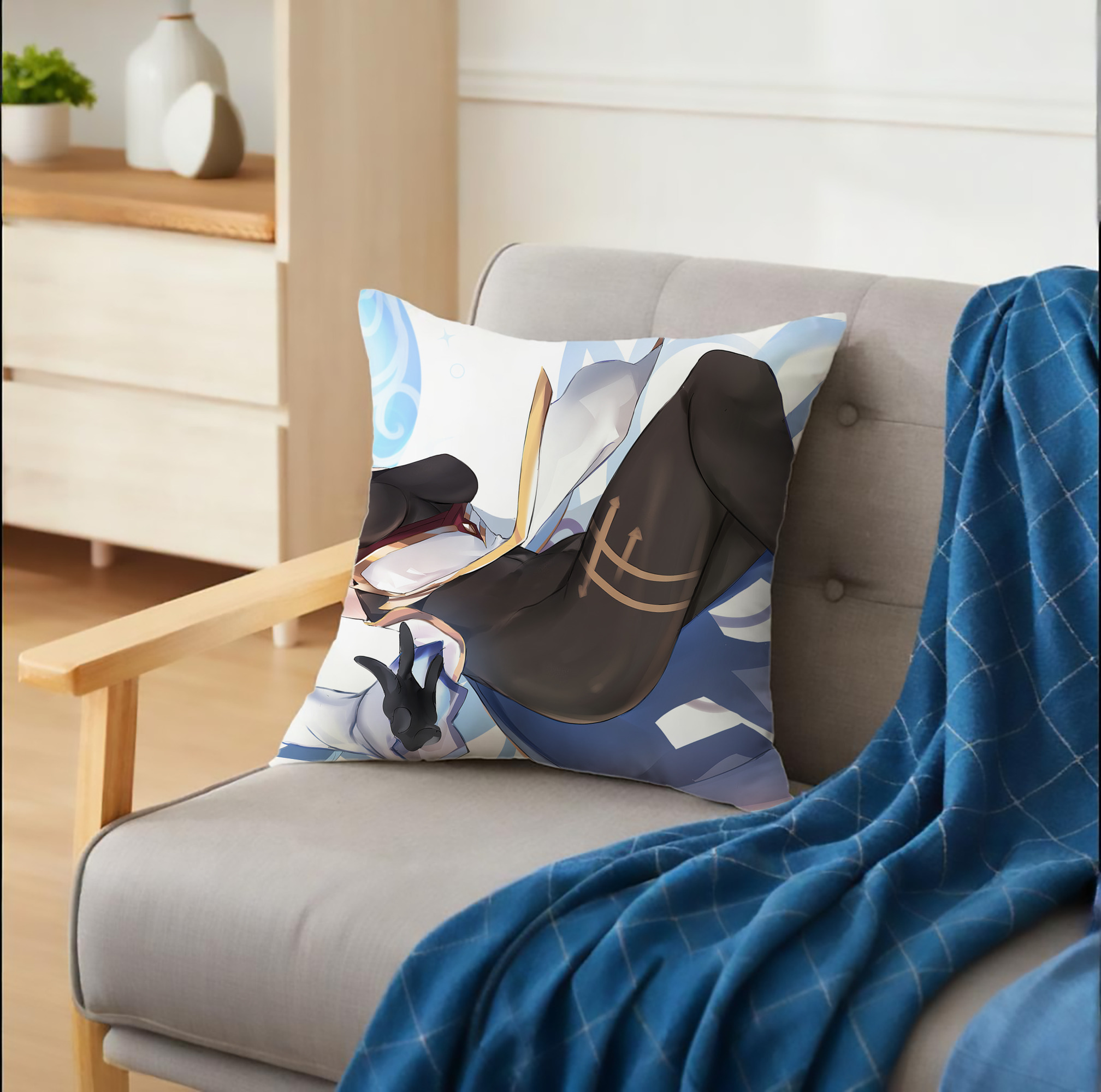 げんし神 genshin クッションカバー＆本体セット（ポリエステル素材）