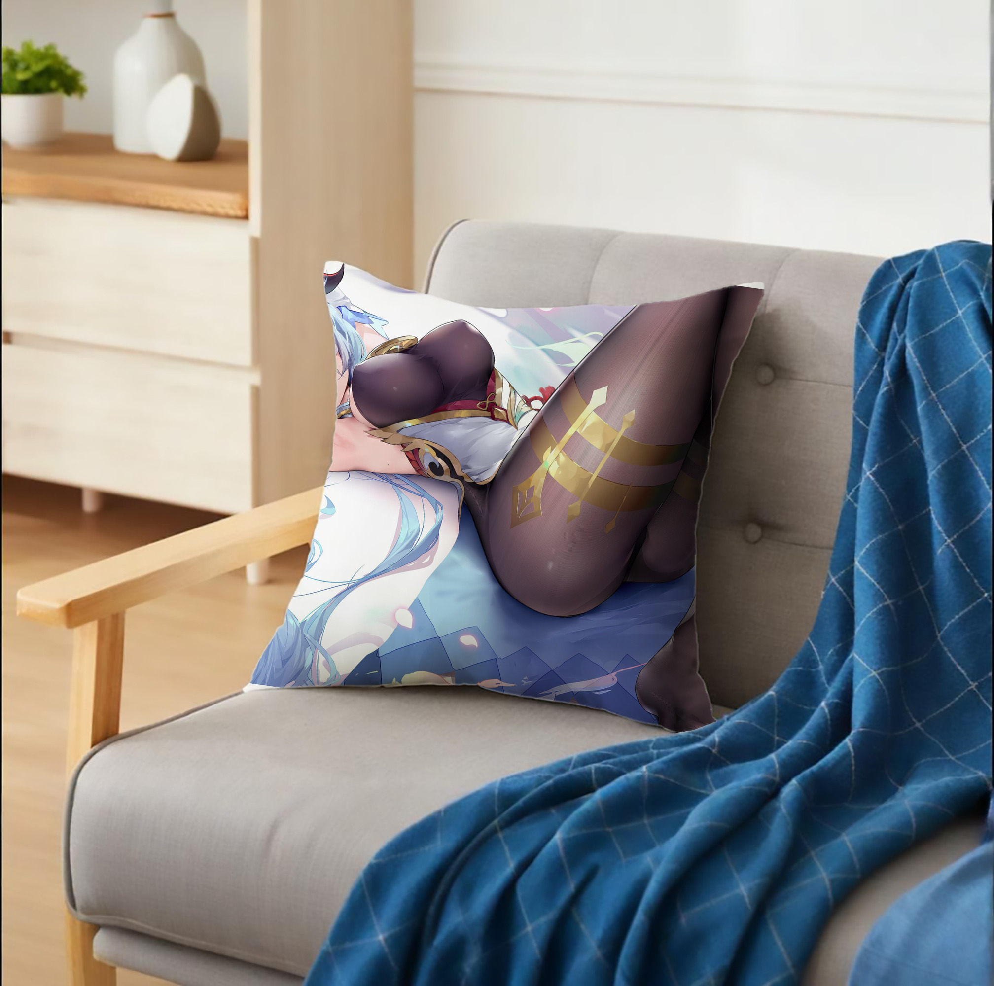 げんし神 genshin クッションカバー＆本体セット（ポリエステル素材）