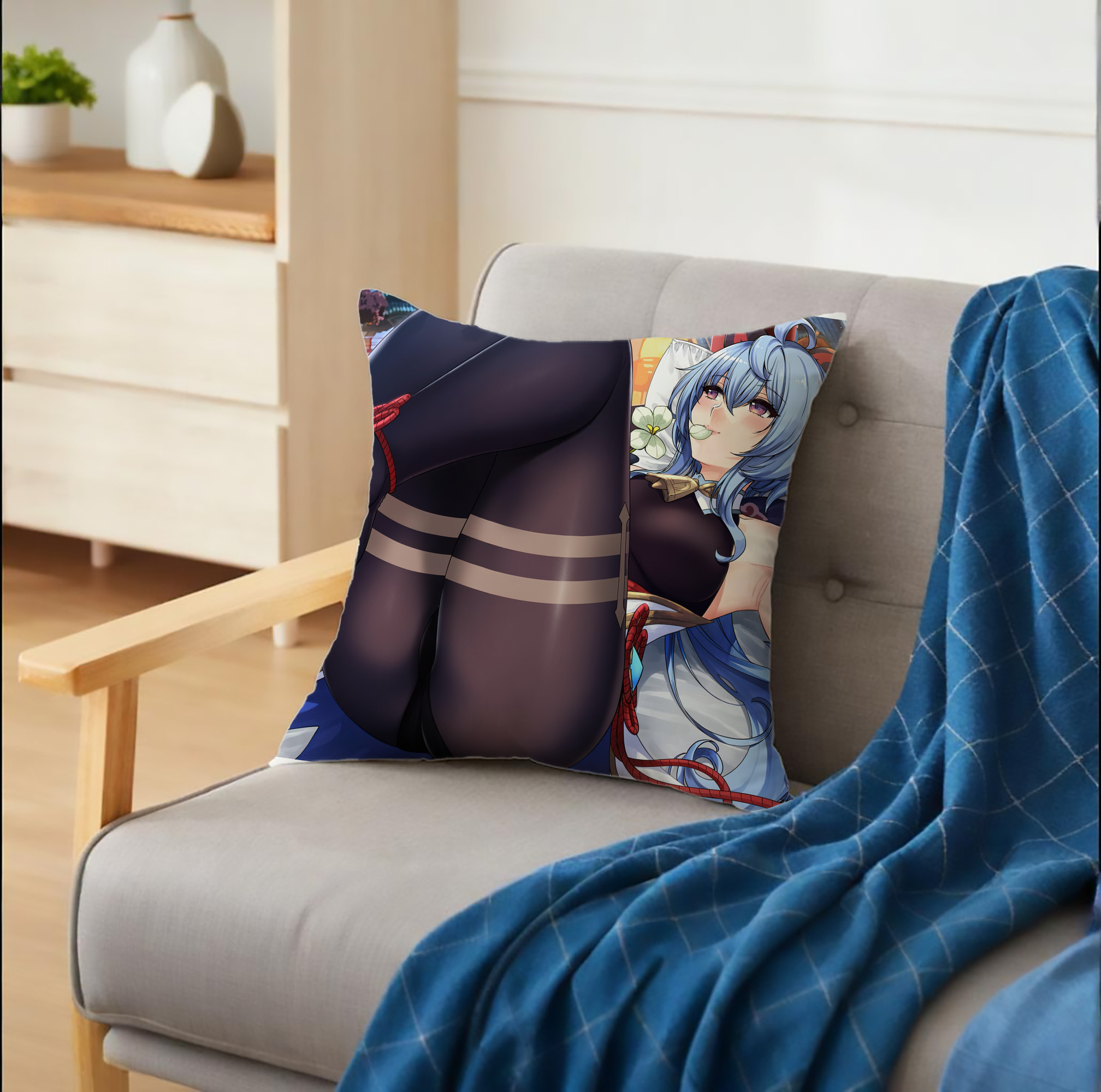 げんし神 genshin クッションカバー＆本体セット（ポリエステル素材）