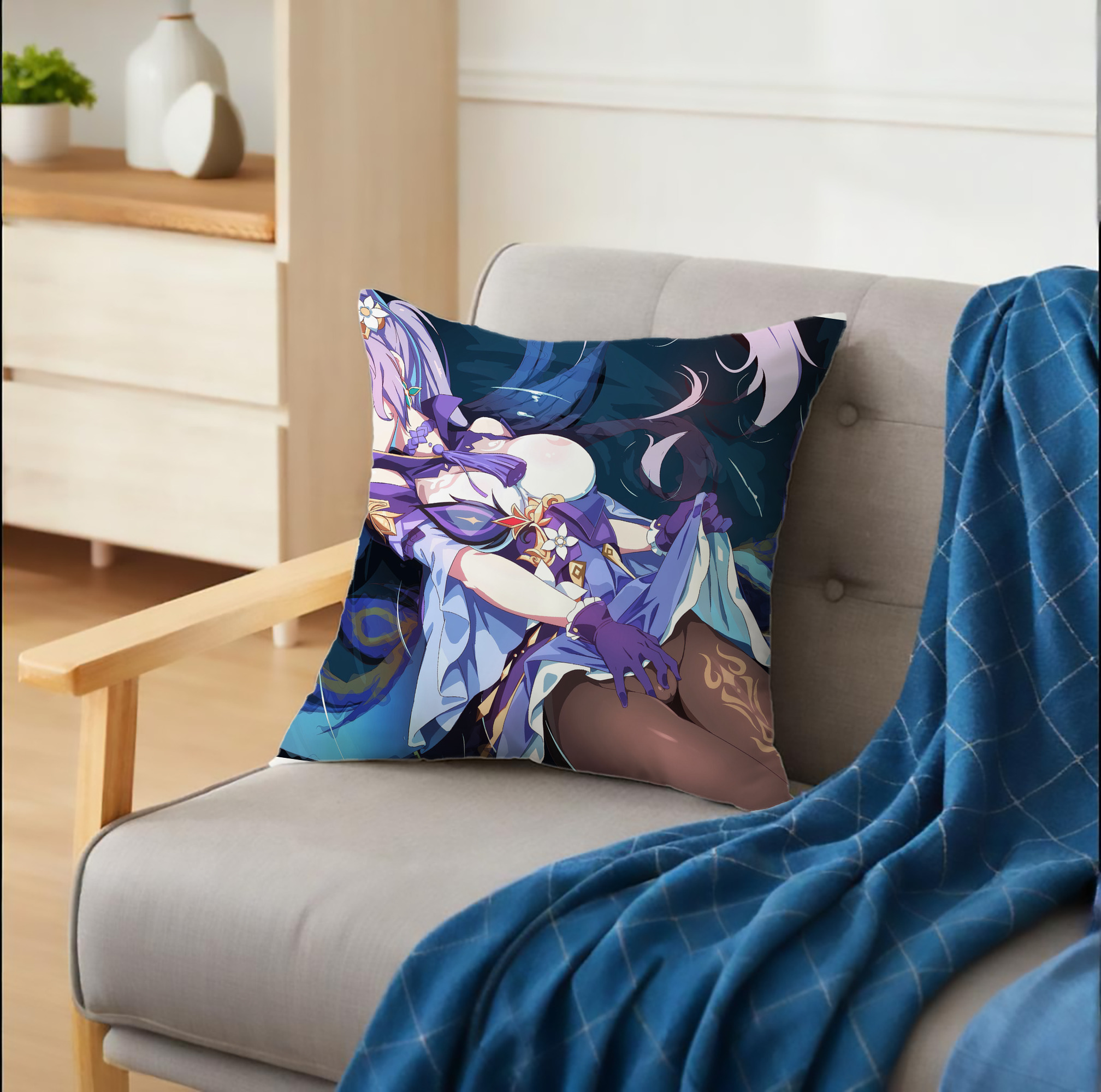 げんし神 genshin クッションカバー＆本体セット（ポリエステル素材）