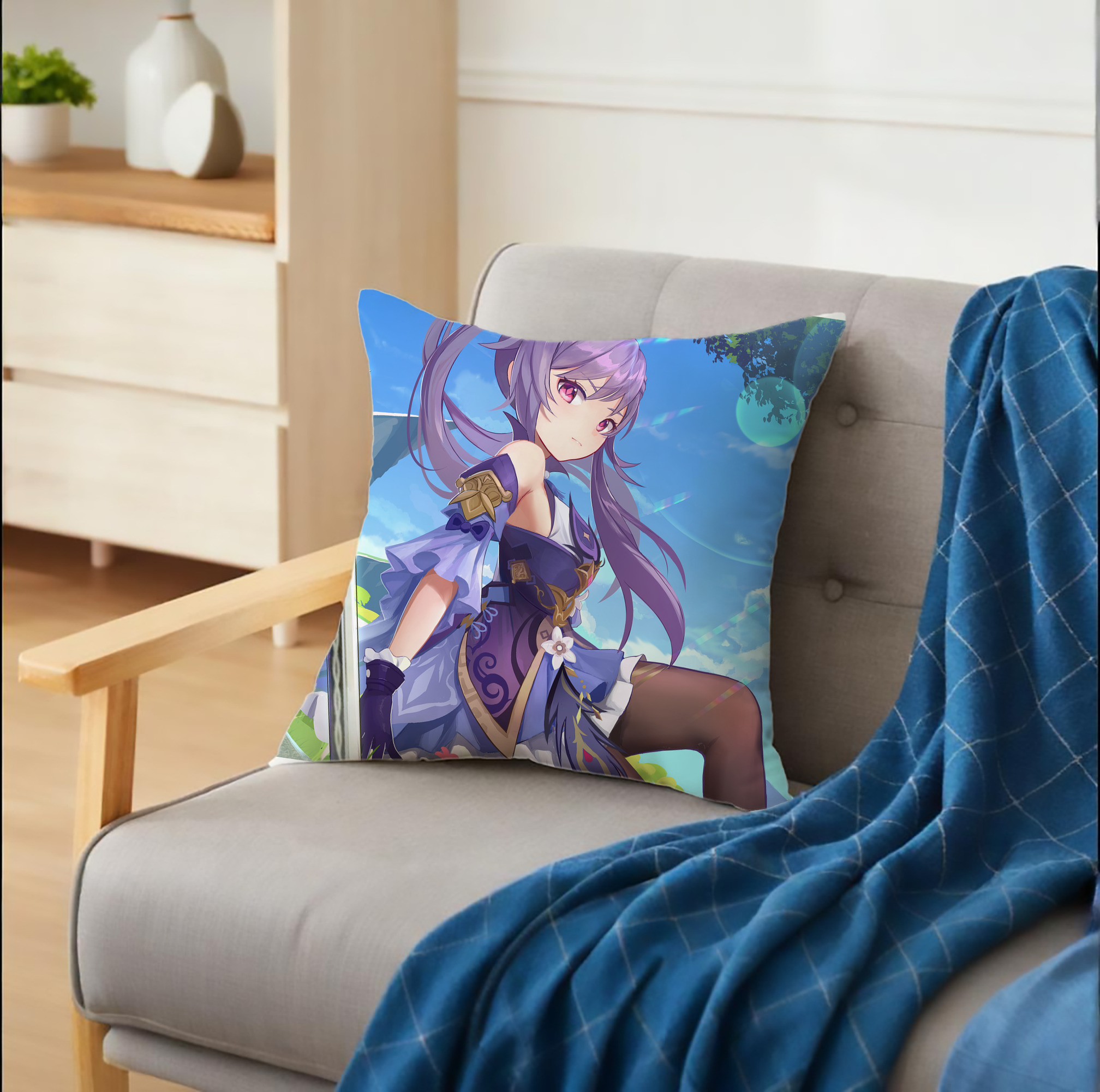 げんし神 genshin クッションカバー＆本体セット（ポリエステル素材）
