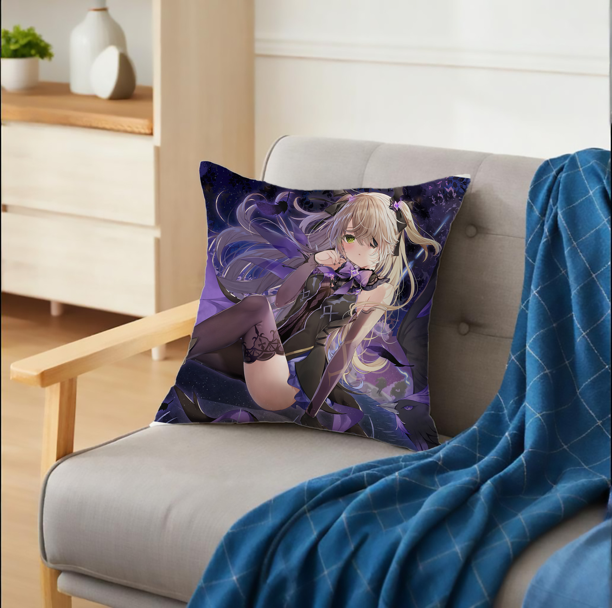 げんし神 genshin クッションカバー＆本体セット（ポリエステル素材）