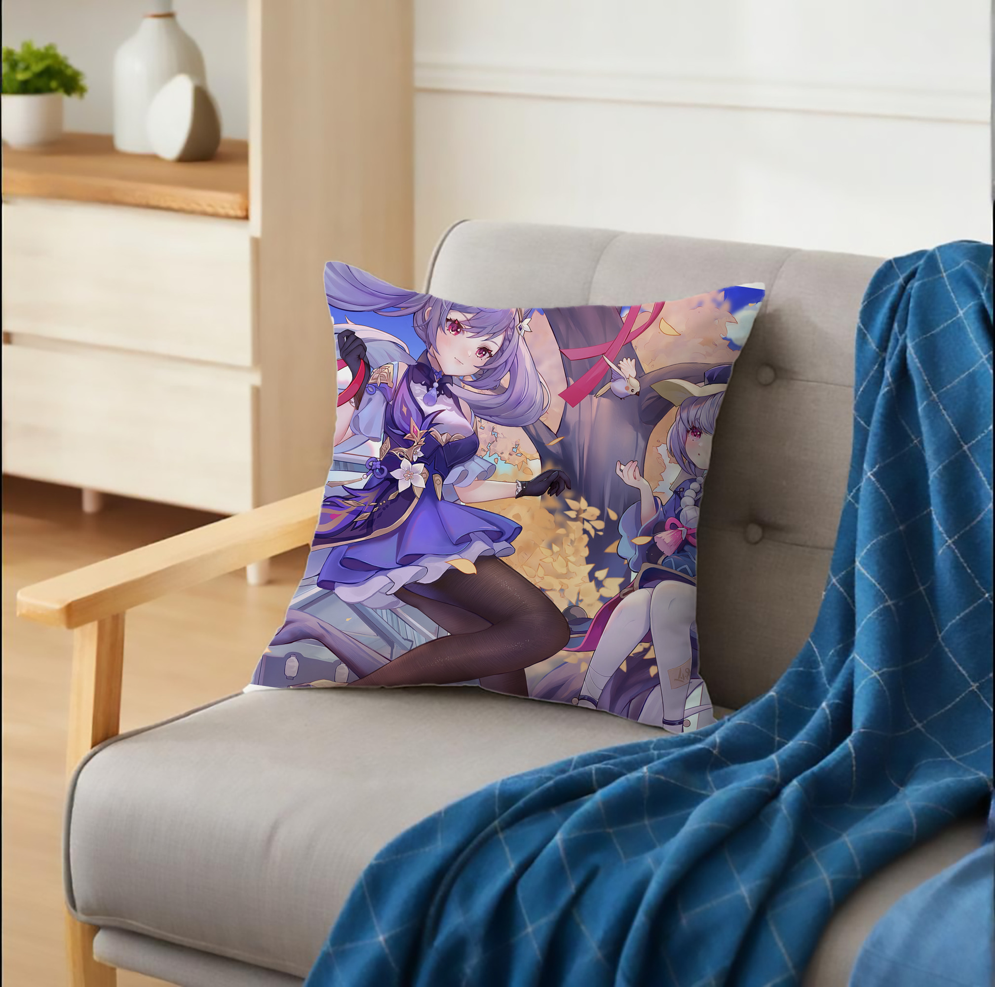 げんし神 genshin クッションカバー＆本体セット（ポリエステル素材）