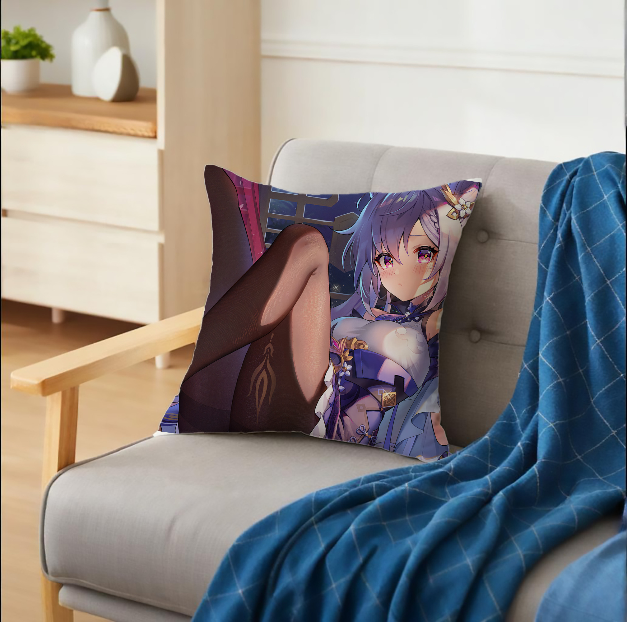 げんし神 genshin クッションカバー＆本体セット（ポリエステル素材）