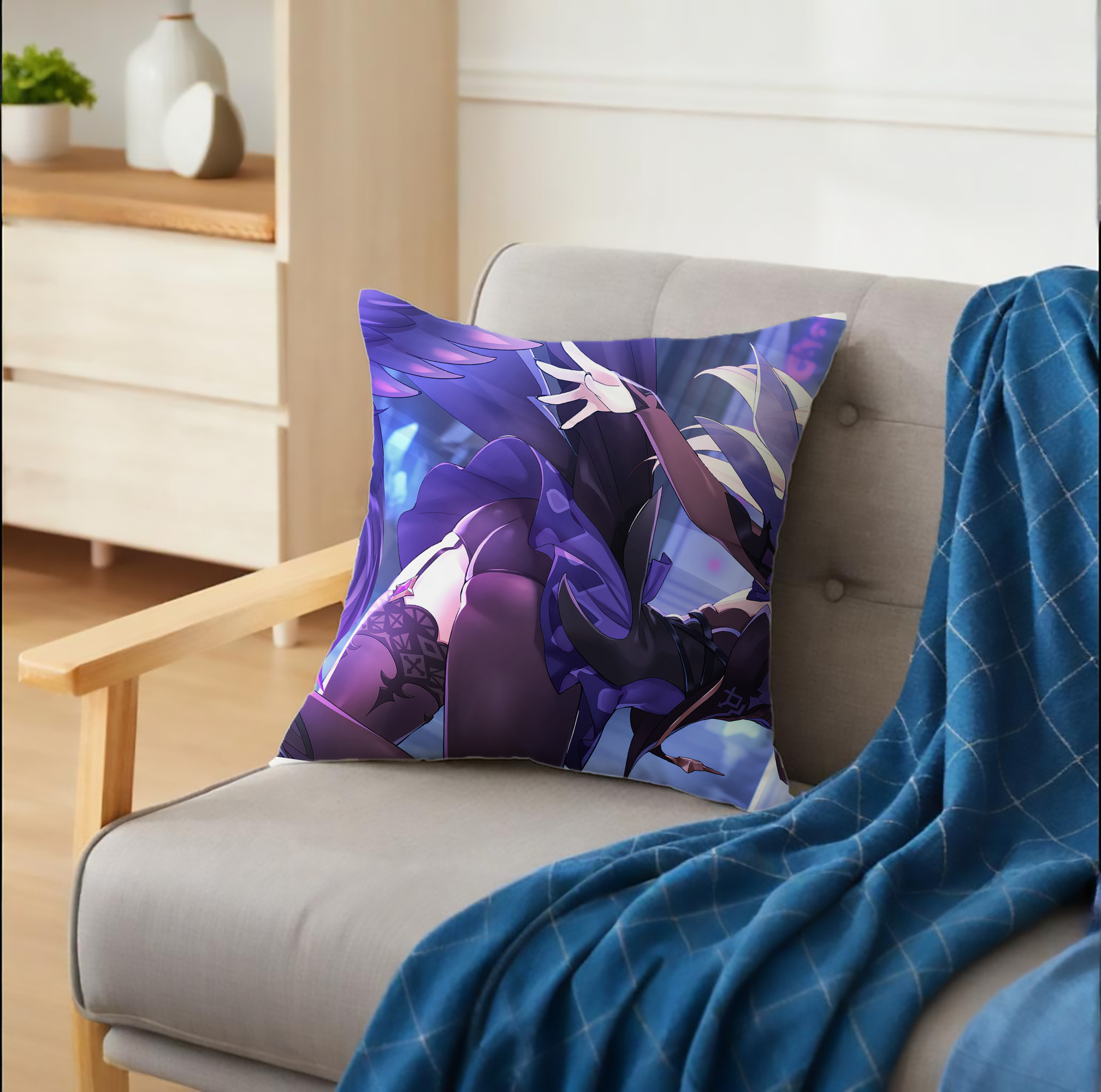 げんし神 genshin クッションカバー＆本体セット（ポリエステル素材）