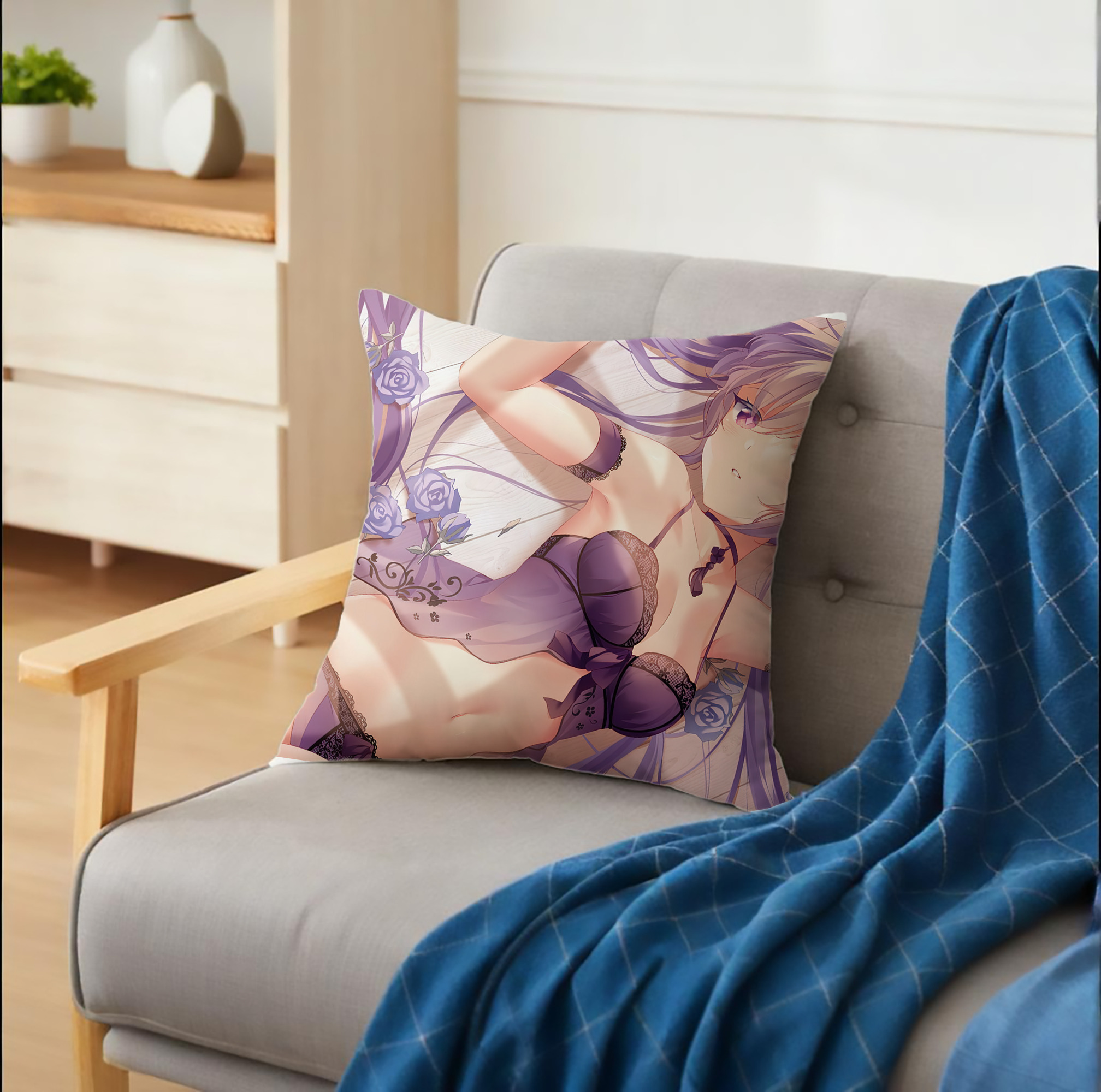 げんし神 genshin クッションカバー＆本体セット（ポリエステル素材）