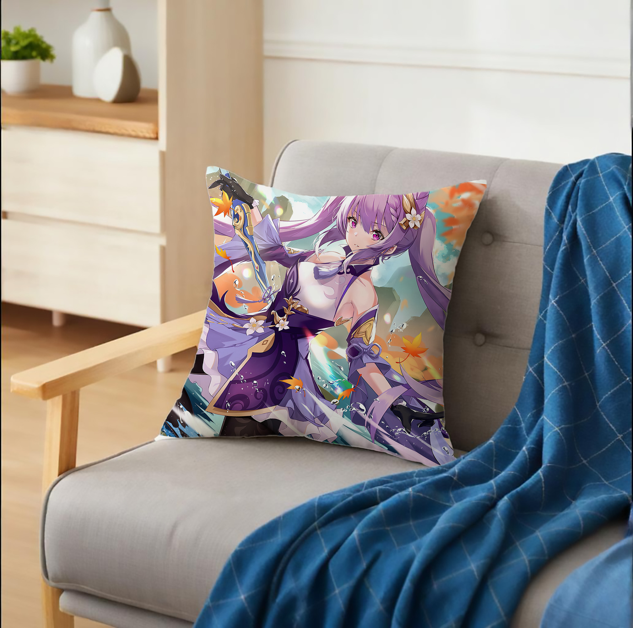 げんし神 genshin クッションカバー＆本体セット（ポリエステル素材）