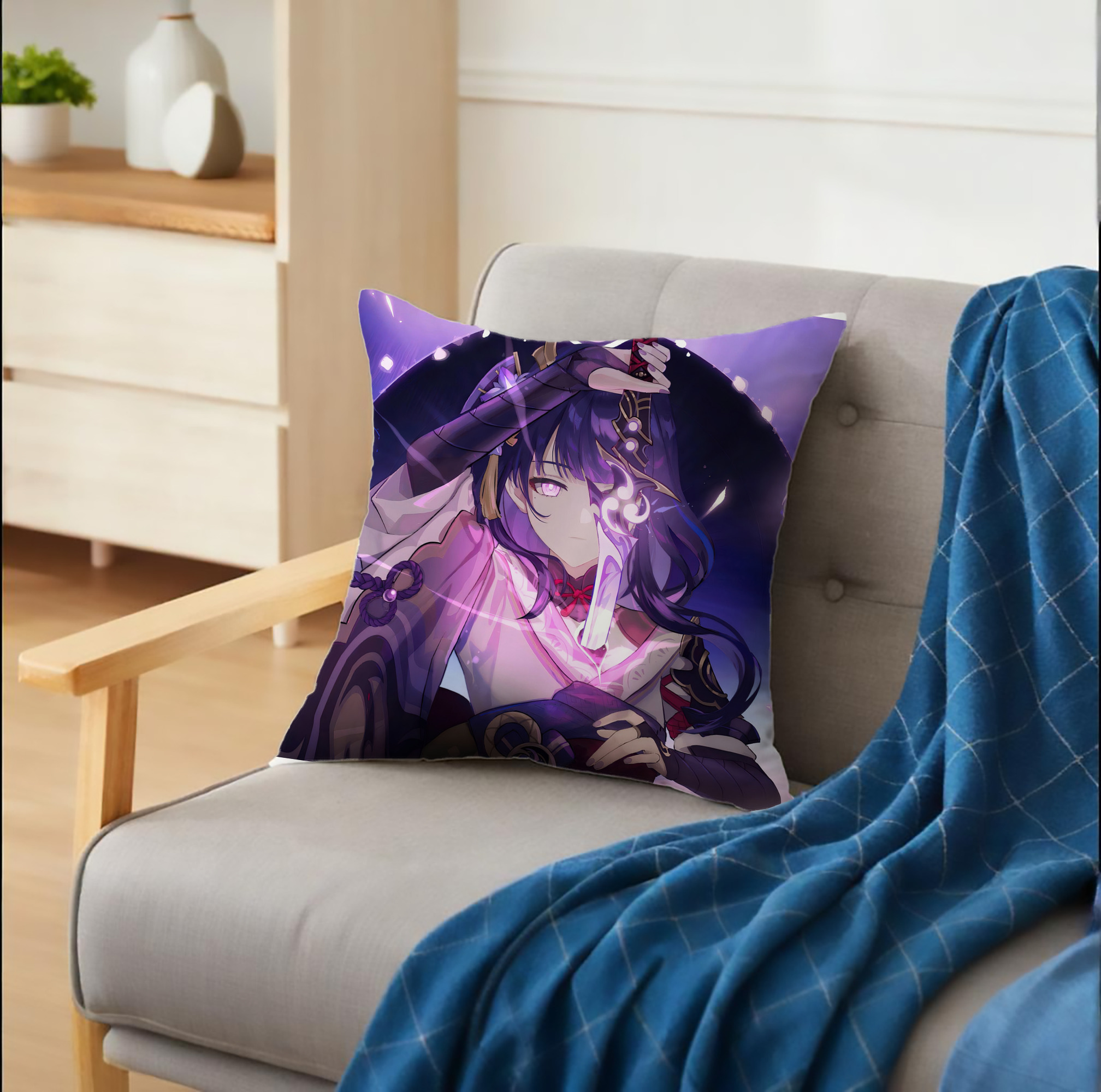 げんし神 genshin クッションカバー＆本体セット（ポリエステル素材）