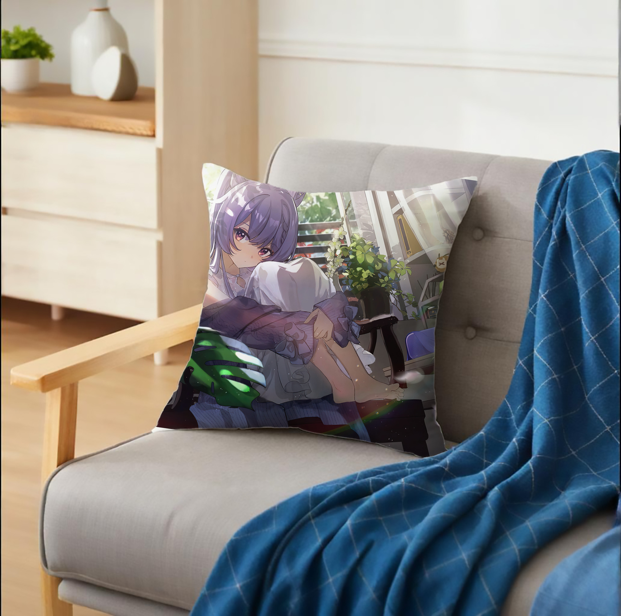 げんし神 genshin クッションカバー＆本体セット（ポリエステル素材）