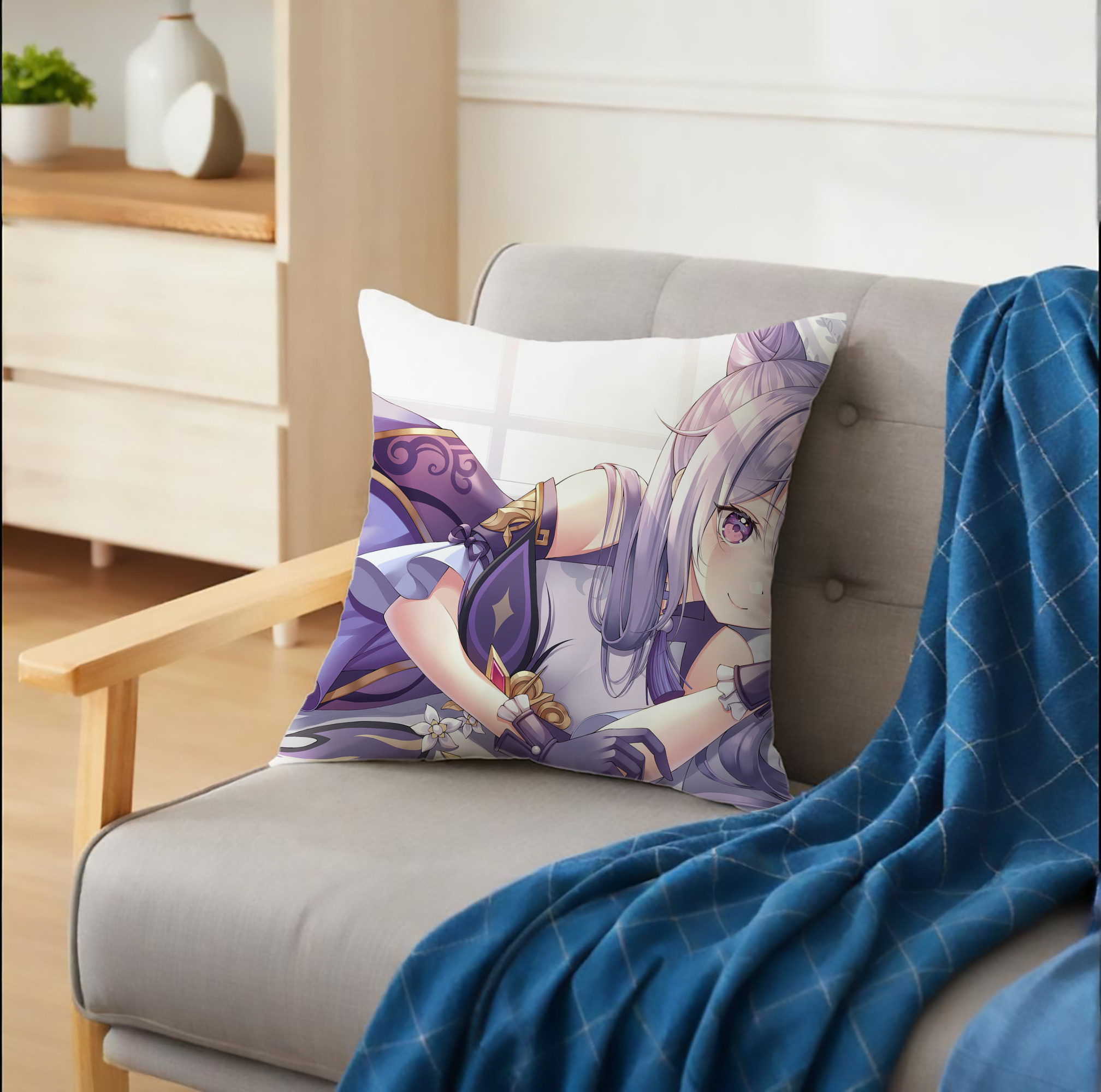 げんし神 genshin クッションカバー＆本体セット（ポリエステル素材）