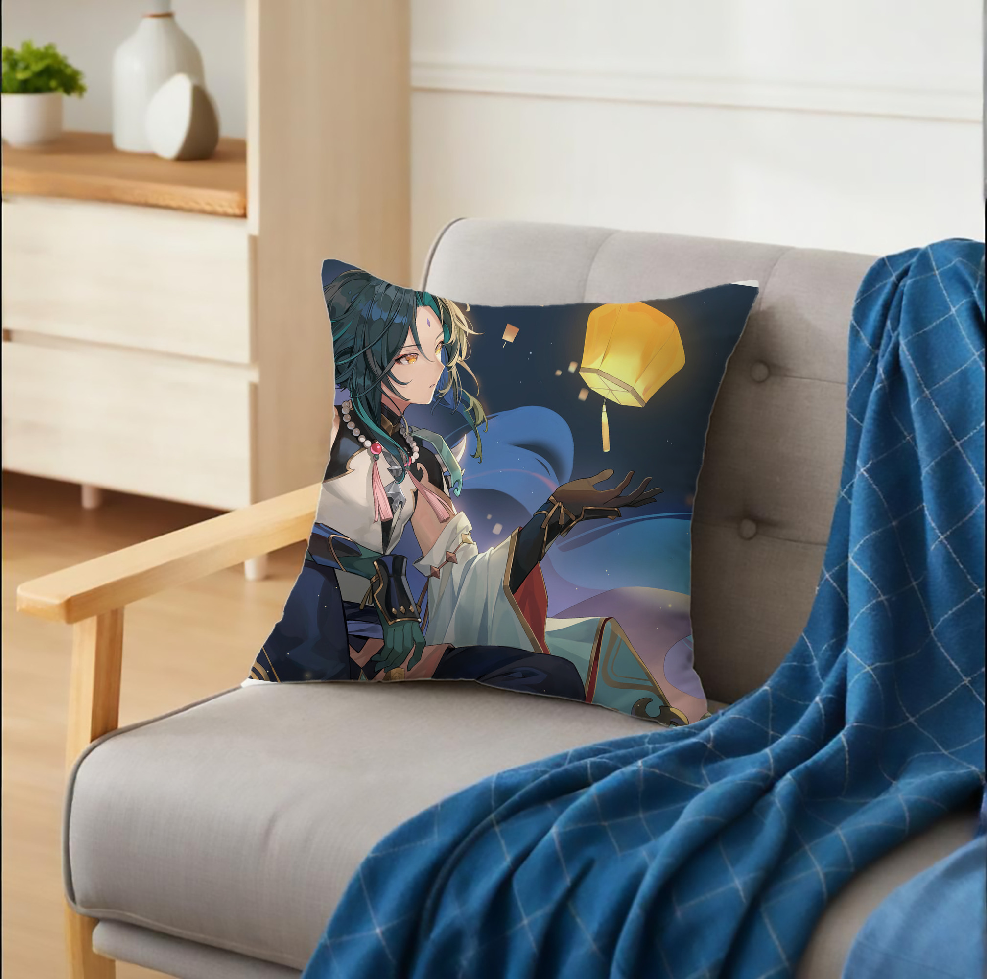 げんし神 genshin クッションカバー＆本体セット（ポリエステル素材）
