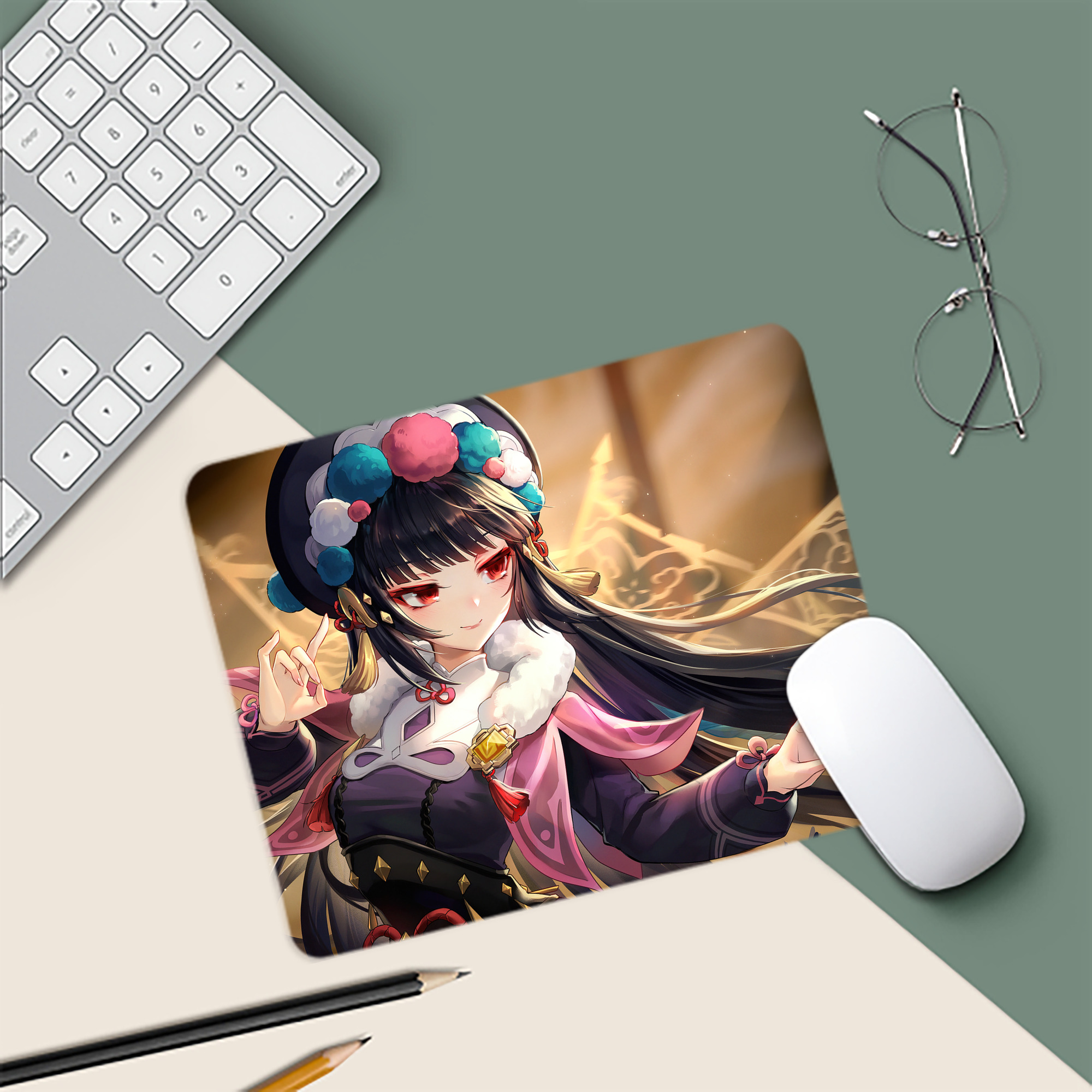 げんし神 genshin マウスパッド ステッチ加工 ラバー素材 防水 滑り止め 超薄型 ゲーミング/オフィス対応