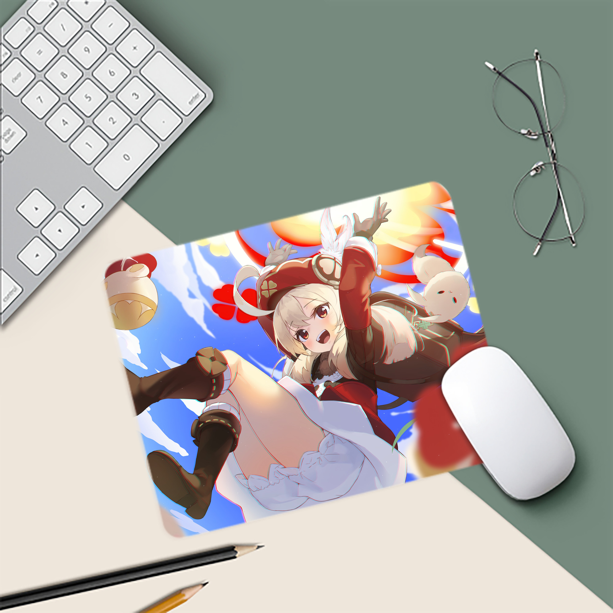 げんし神 genshin マウスパッド ステッチ加工 ラバー素材 防水 滑り止め 超薄型 ゲーミング/オフィス対応