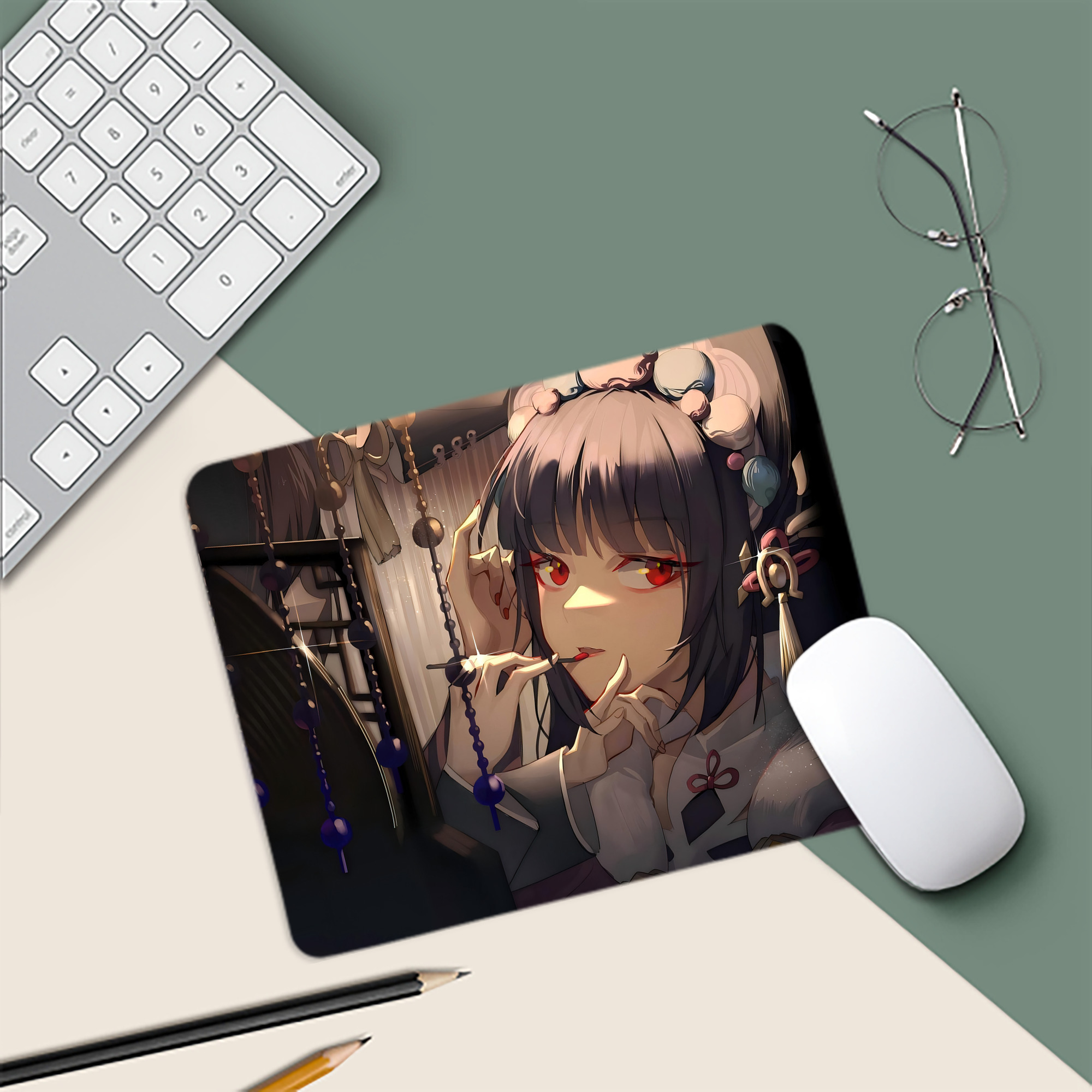 げんし神 genshin マウスパッド ステッチ加工 ラバー素材 防水 滑り止め 超薄型 ゲーミング/オフィス対応