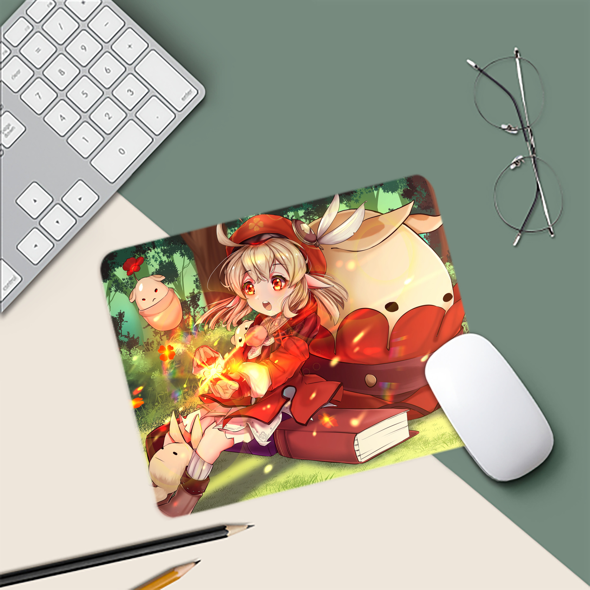 げんし神 genshin マウスパッド ステッチ加工 ラバー素材 防水 滑り止め 超薄型 ゲーミング/オフィス対応