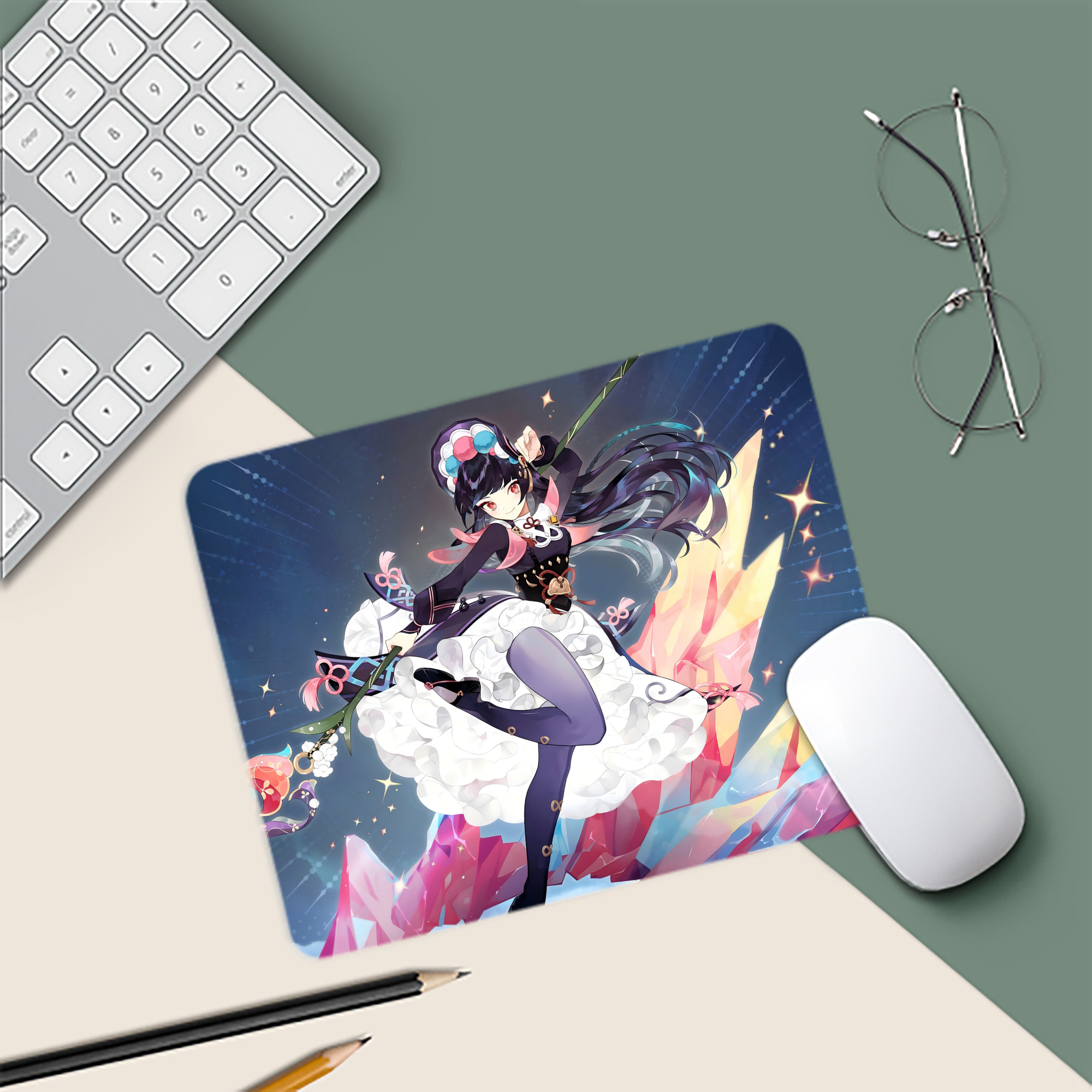 げんし神 genshin マウスパッド ステッチ加工 ラバー素材 防水 滑り止め 超薄型 ゲーミング/オフィス対応