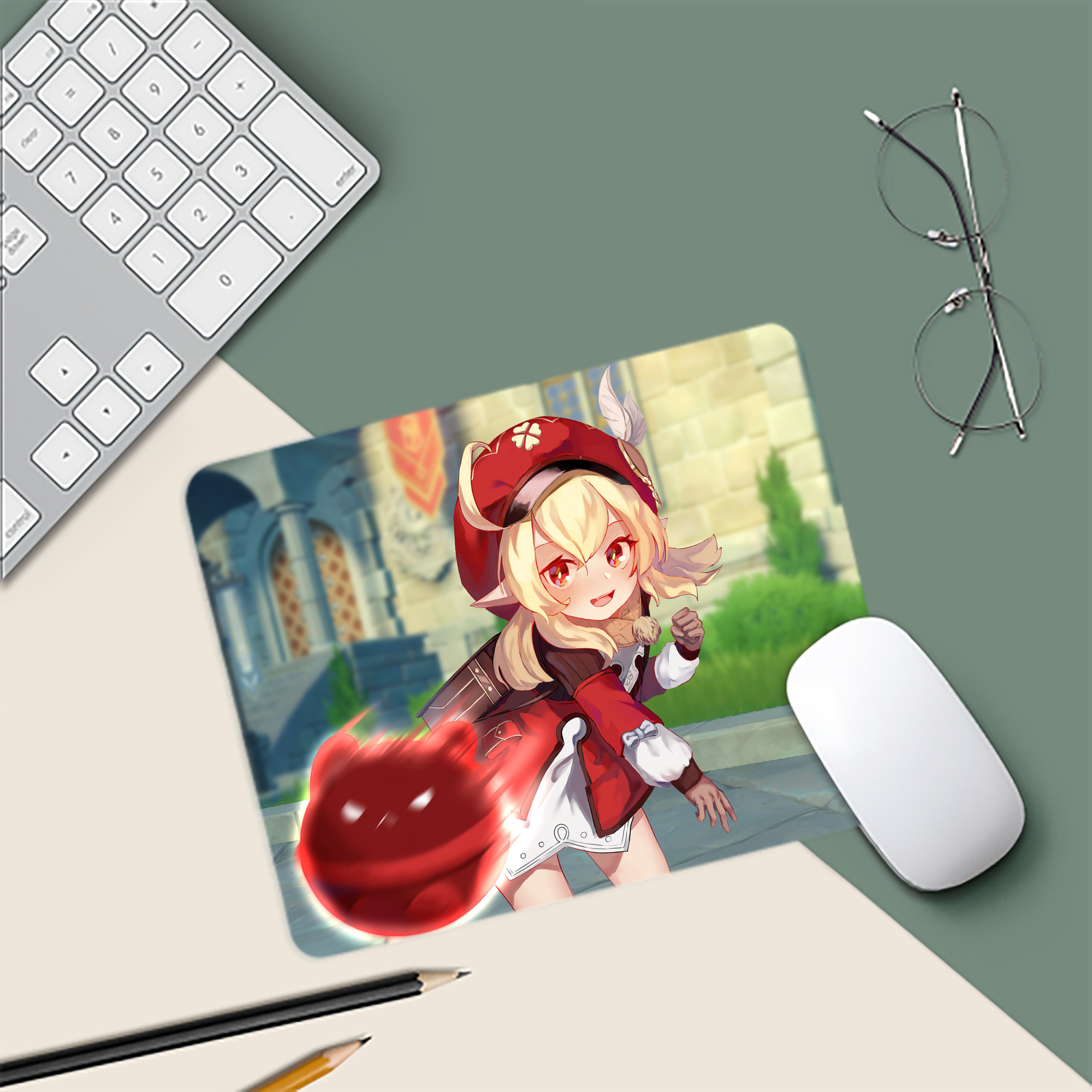 げんし神 genshin マウスパッド ステッチ加工 ラバー素材 防水 滑り止め 超薄型 ゲーミング/オフィス対応