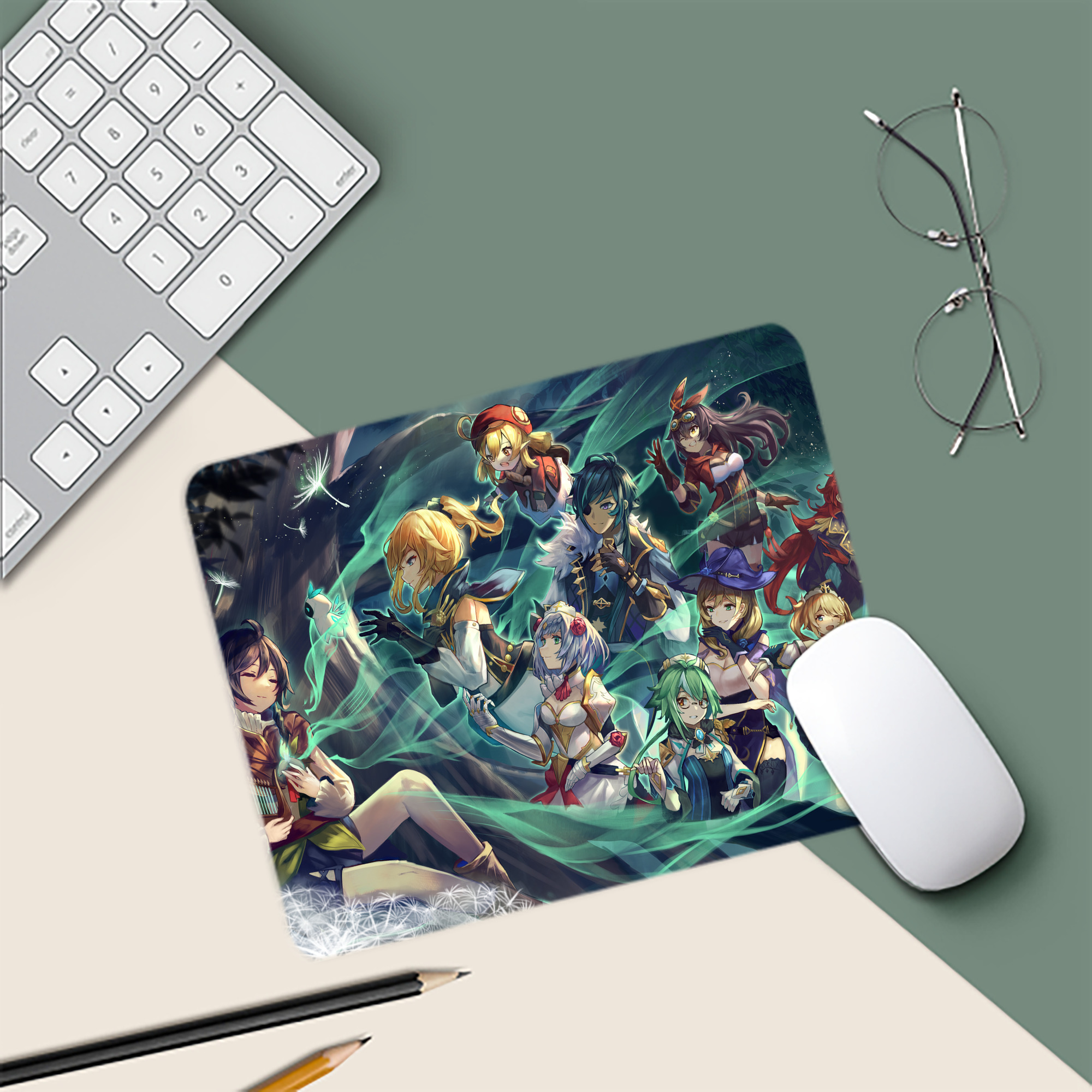 げんし神 genshin マウスパッド ステッチ加工 ラバー素材 防水 滑り止め 超薄型 ゲーミング/オフィス対応