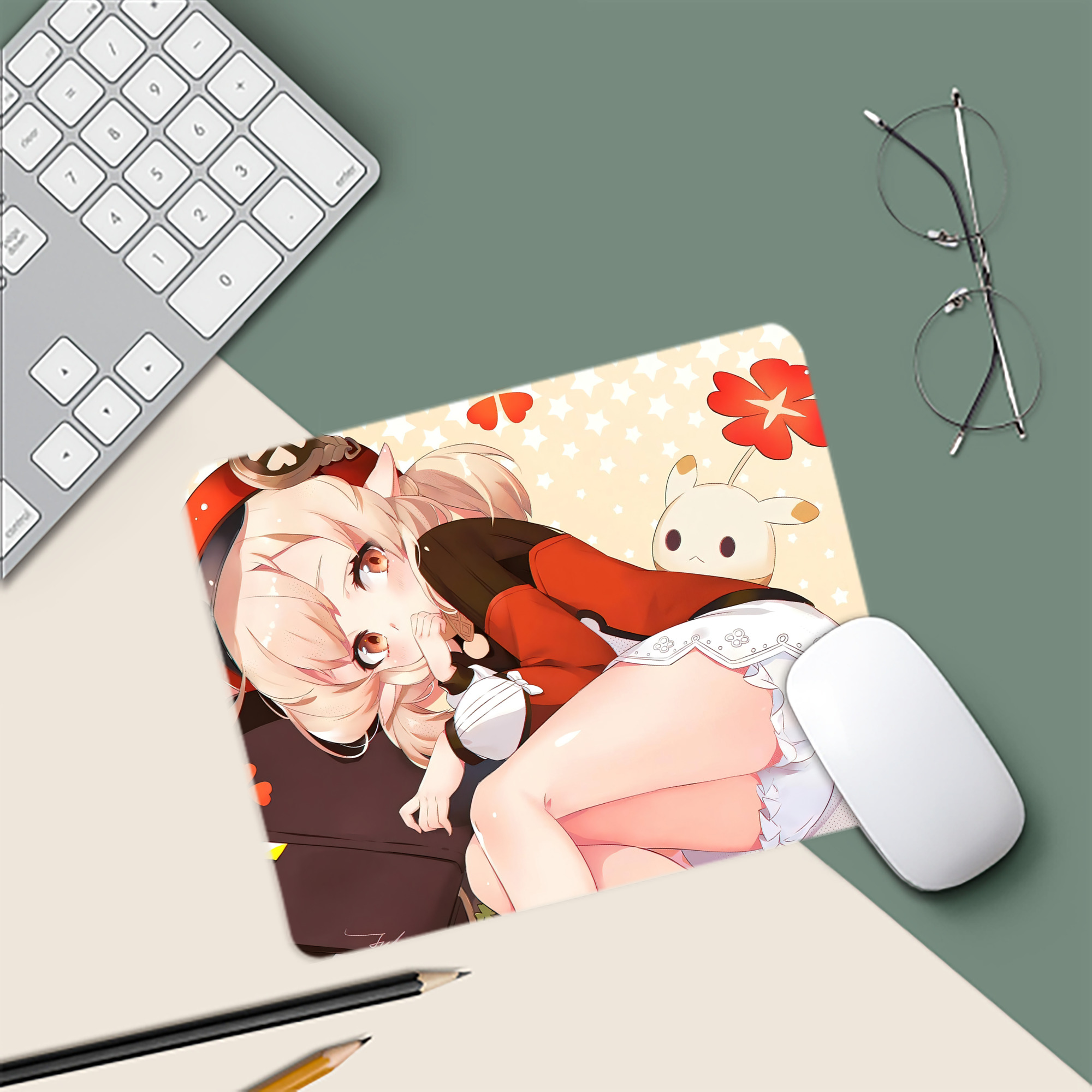 げんし神 genshin マウスパッド ステッチ加工 ラバー素材 防水 滑り止め 超薄型 ゲーミング/オフィス対応