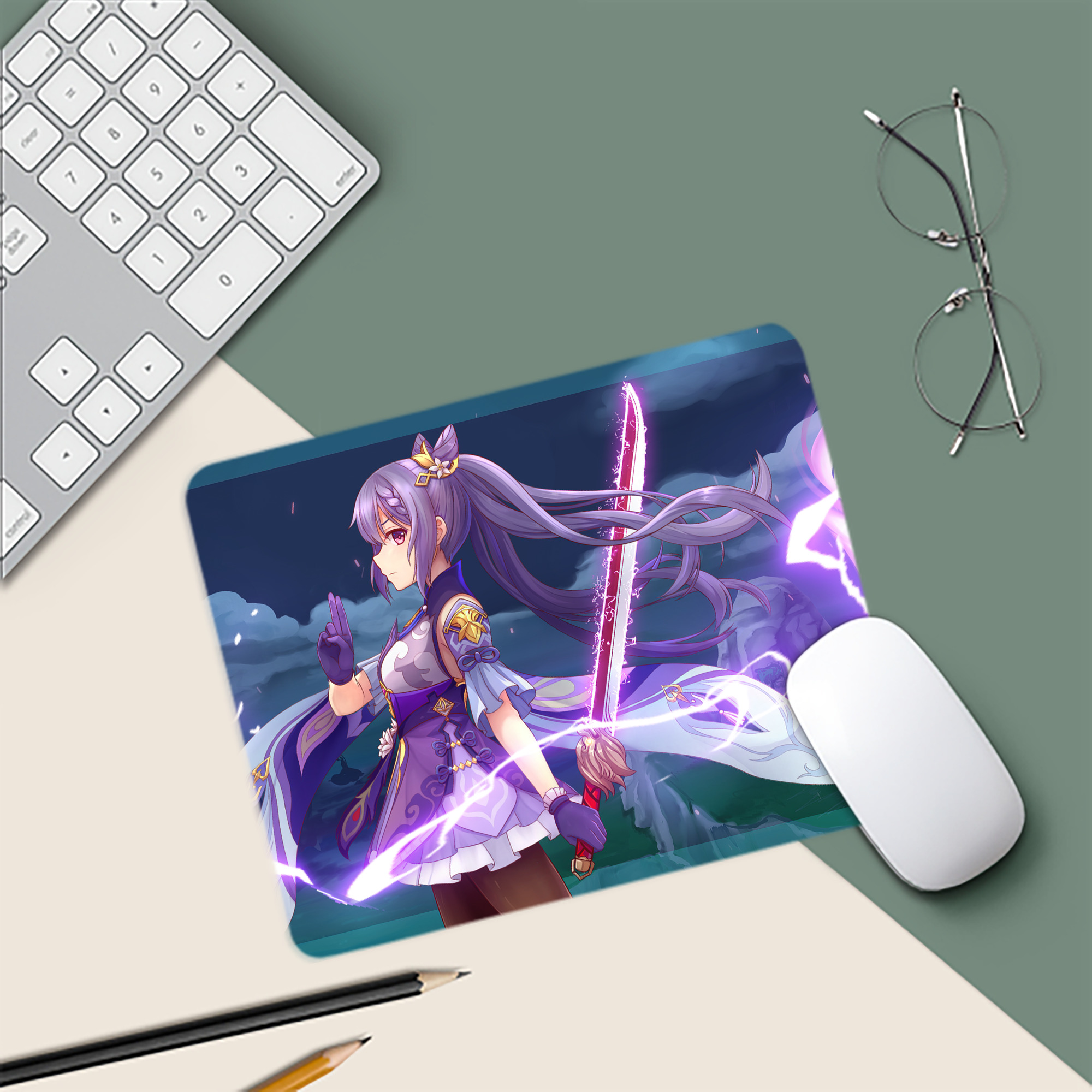 げんし神 genshin マウスパッド ステッチ加工 ラバー素材 防水 滑り止め 超薄型 ゲーミング/オフィス対応