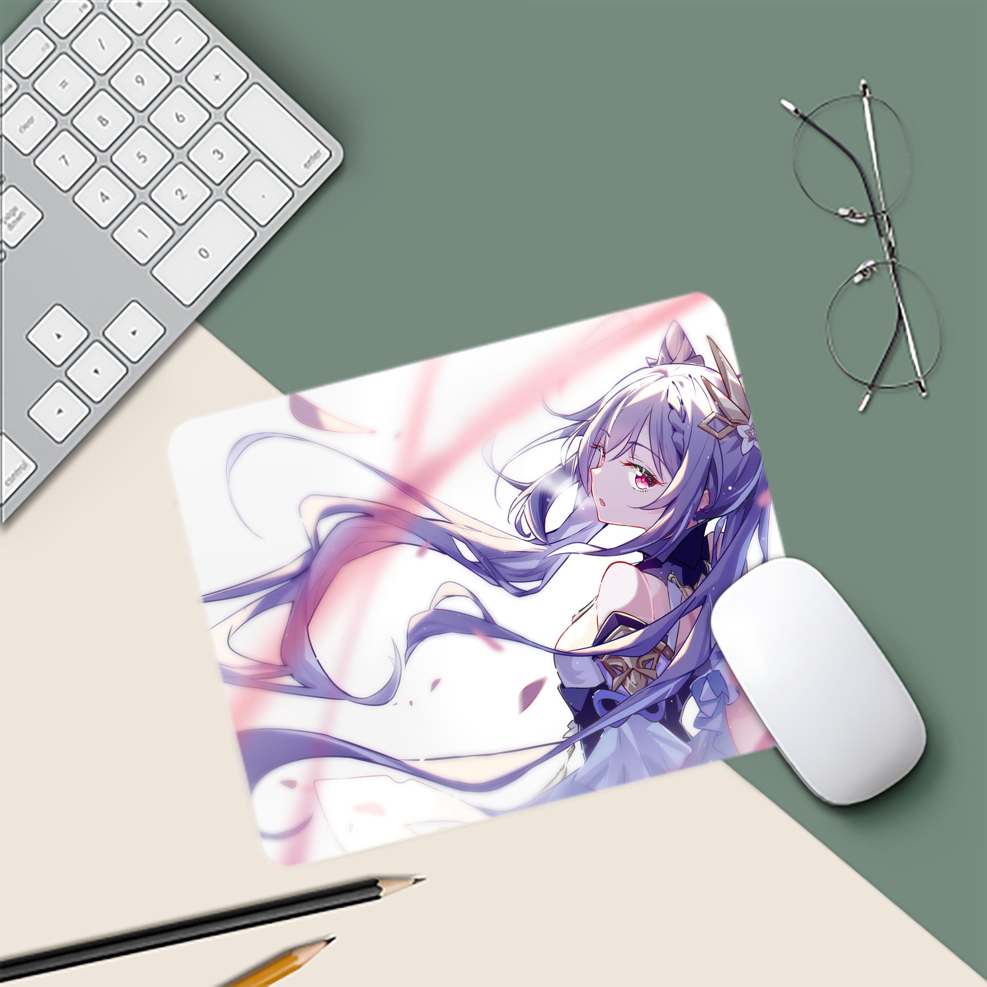 げんし神 genshin マウスパッド ステッチ加工 ラバー素材 防水 滑り止め 超薄型 ゲーミング/オフィス対応