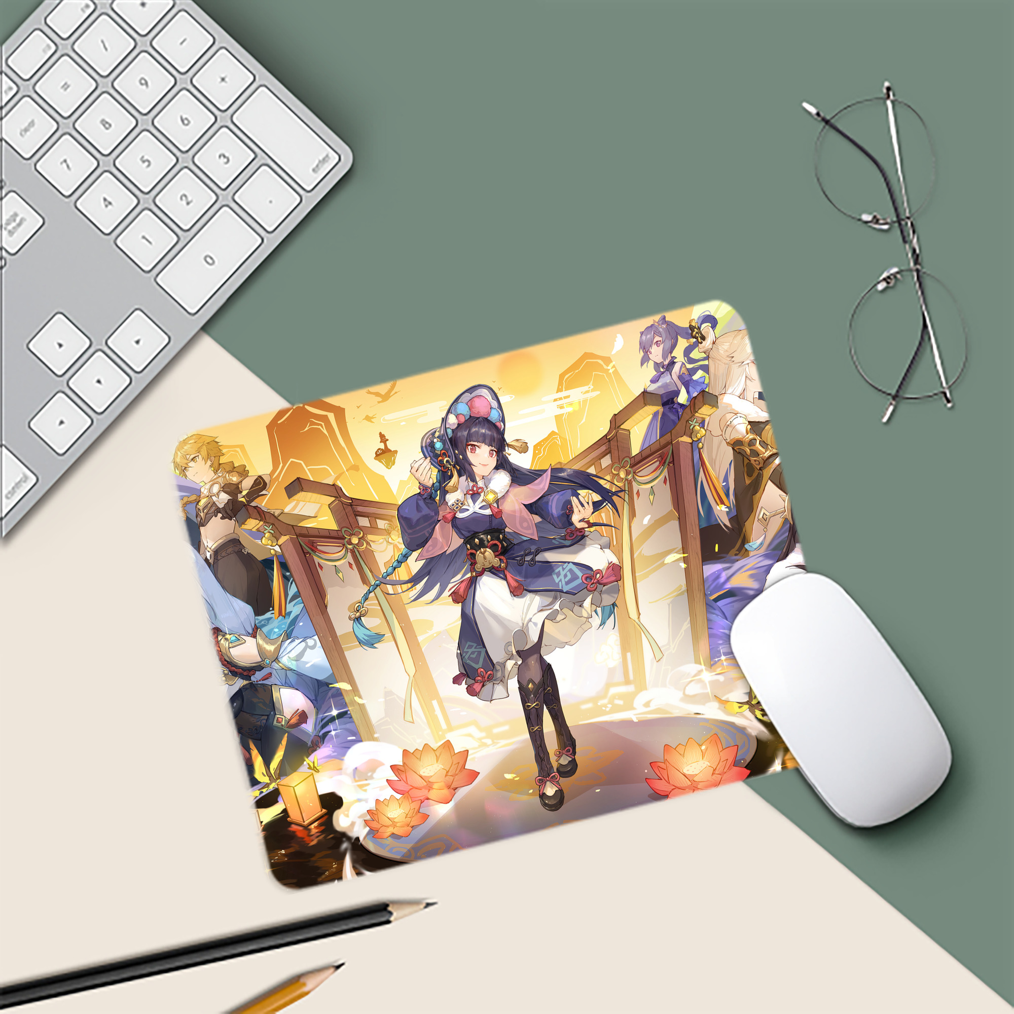 げんし神 genshin マウスパッド ステッチ加工 ラバー素材 防水 滑り止め 超薄型 ゲーミング/オフィス対応