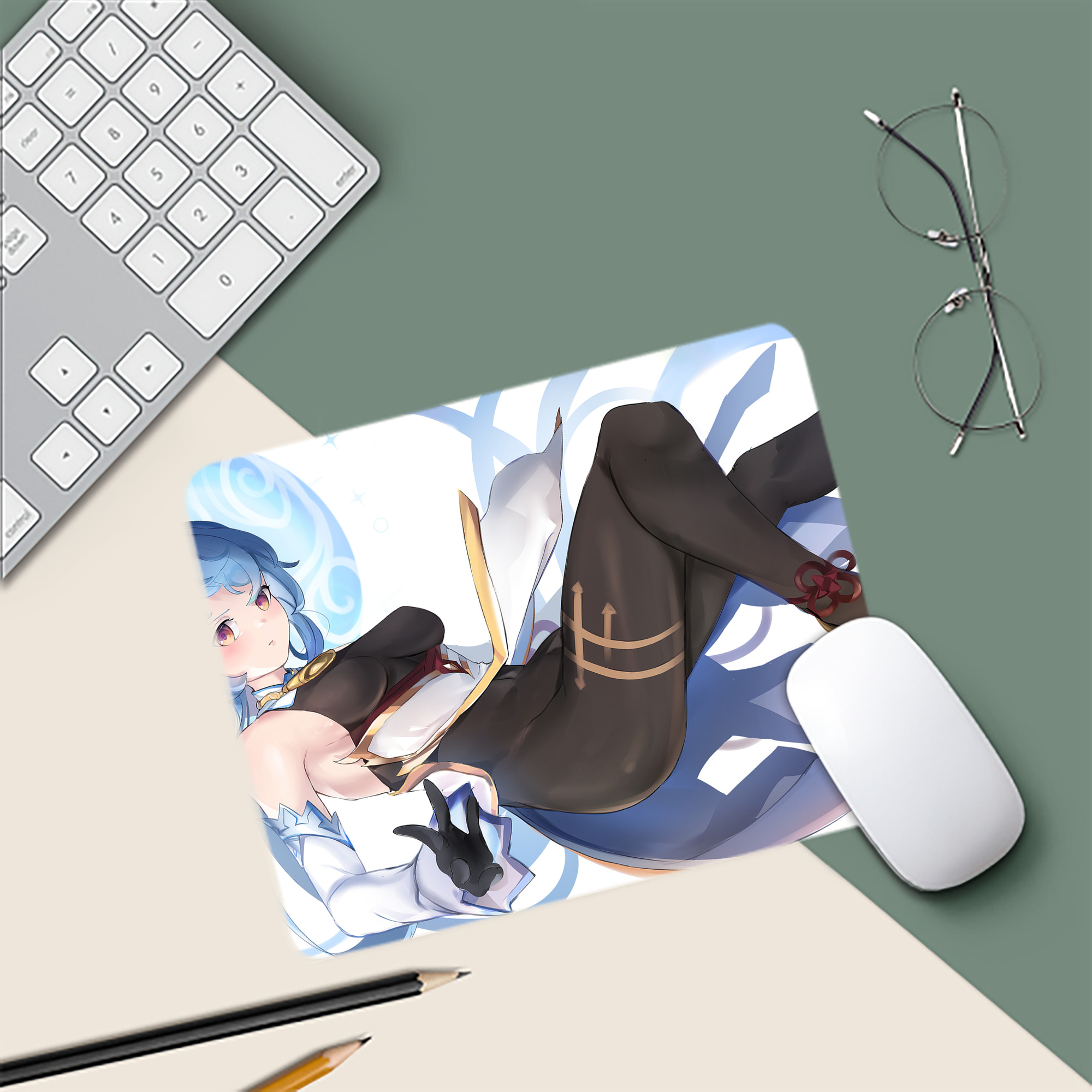 げんし神 genshin マウスパッド ステッチ加工 ラバー素材 防水 滑り止め 超薄型 ゲーミング/オフィス対応