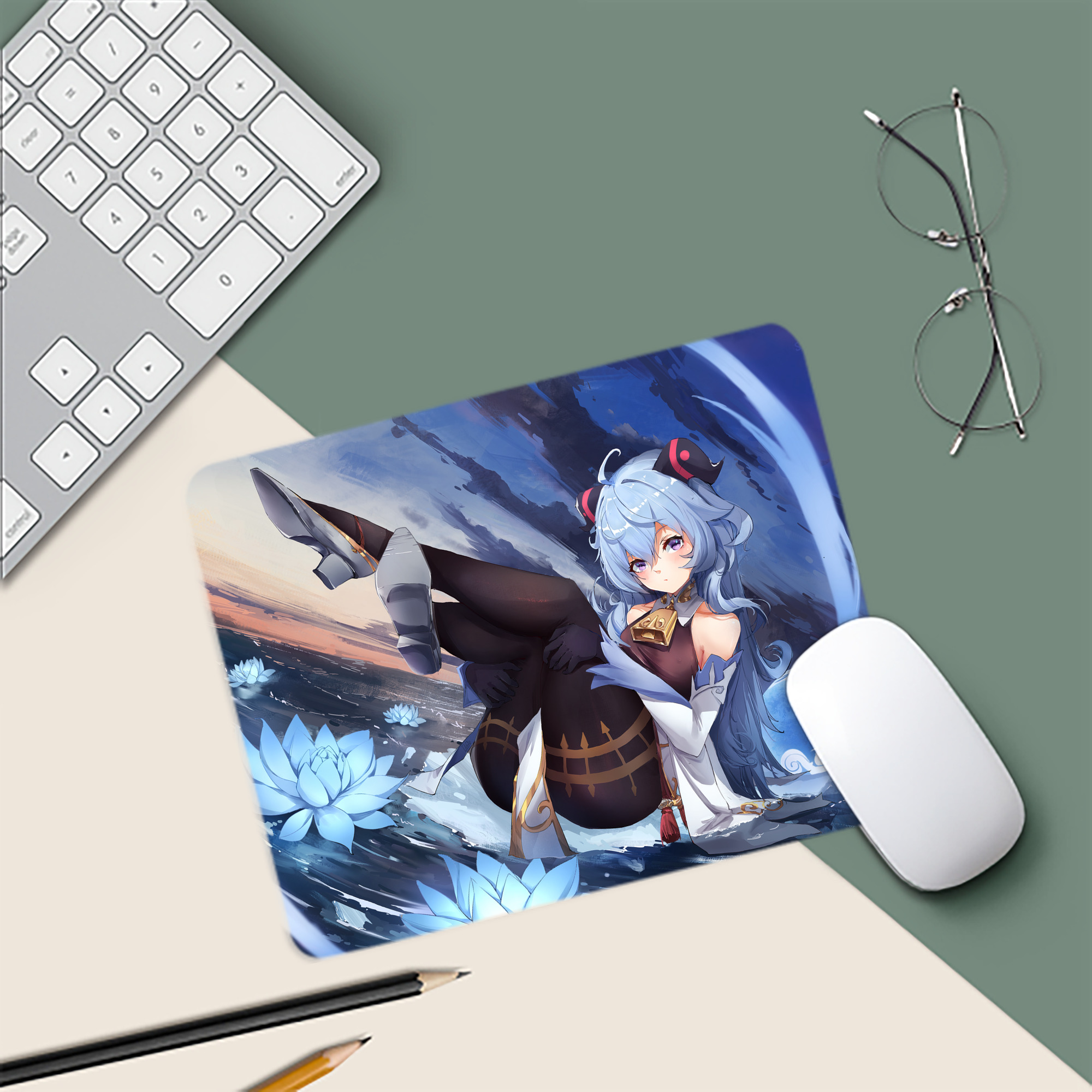 げんし神 genshin マウスパッド ステッチ加工 ラバー素材 防水 滑り止め 超薄型 ゲーミング/オフィス対応